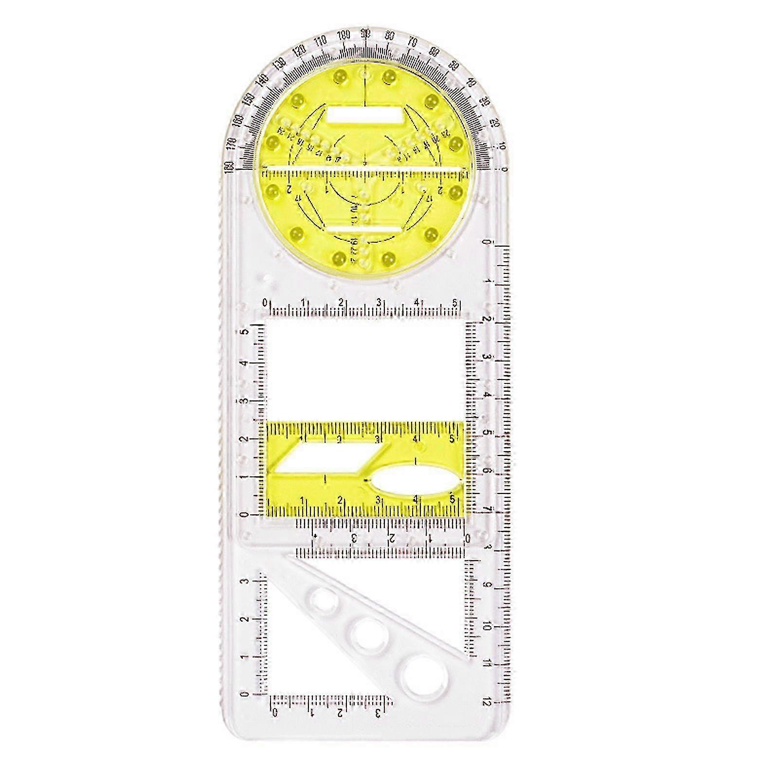 Multifunctional Geometry Ruler and Drawing Template Measuring Tool for Educational Purposes (Style 06)
