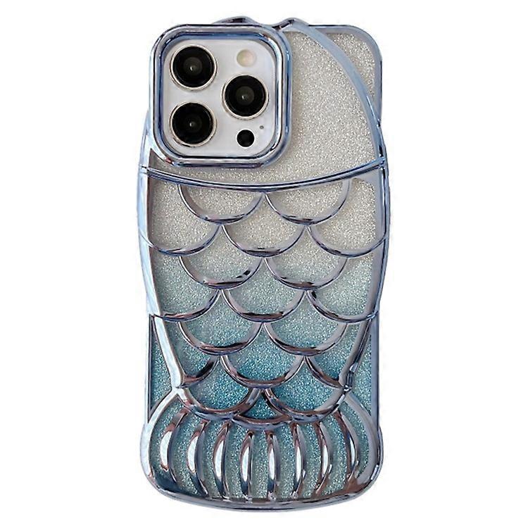 Compatible For iPhone 13 Pro Case Sparkly Soft TPU Fish Shape Electroplating Phone Cover