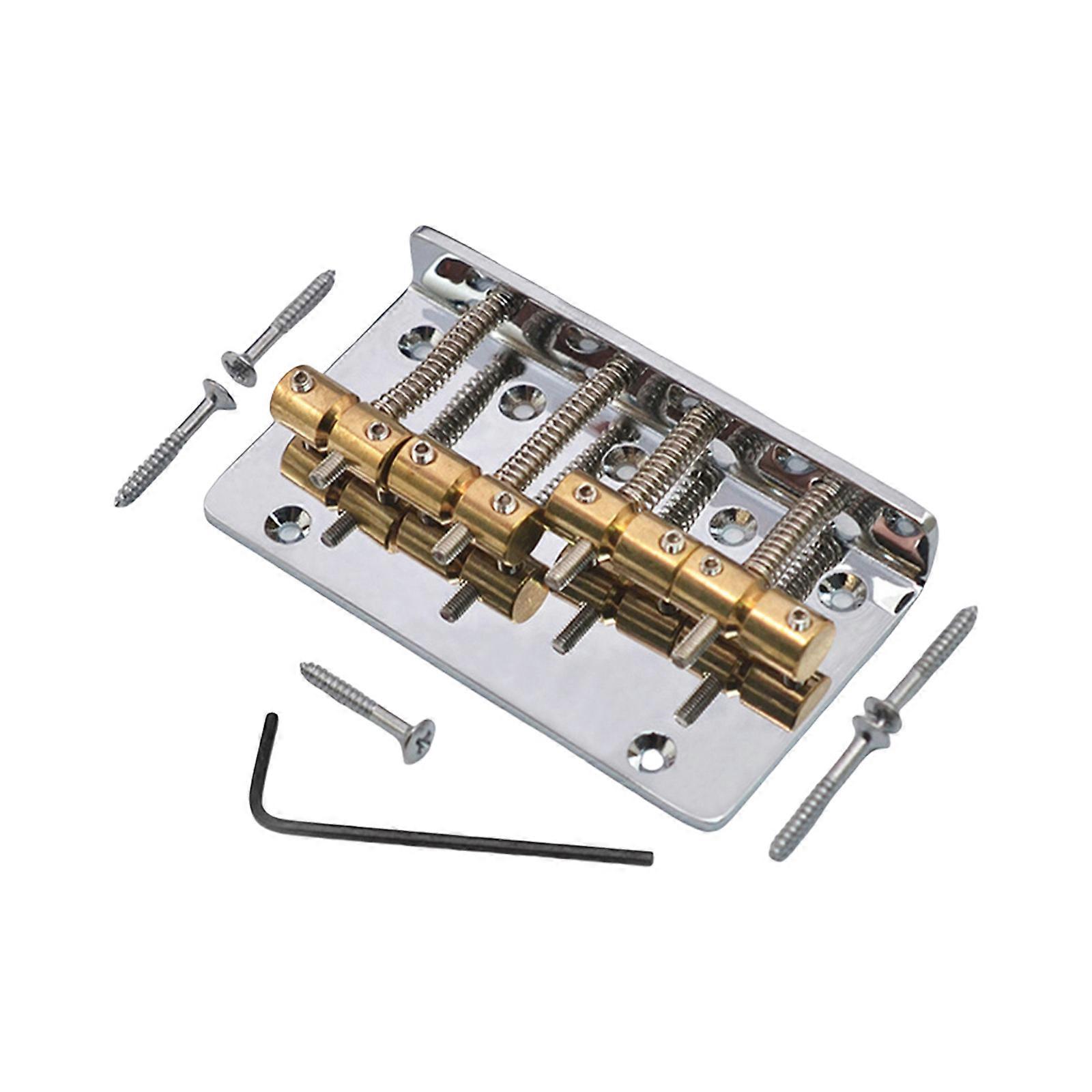 4 String Fixed Bass Bridge Electric Bass Bridge Guitar Fixed Bridge Guitar Bridge Metal Texture Suitable for Guitar