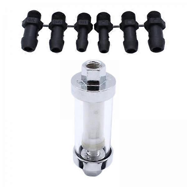 2-3pack Inline Oil Filter 3/8" 1/4" 5/16" Fittings for Boat Line Pipe