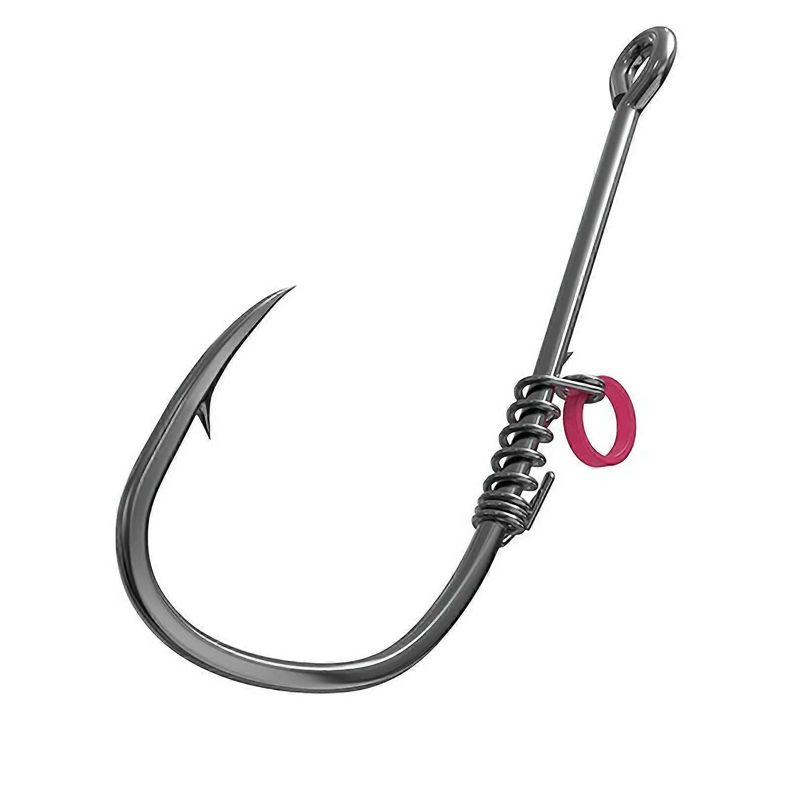 Fishing Hooks Barbed with Hole, Live Shrimp Fixed Carbon Steel 2/0 1PC