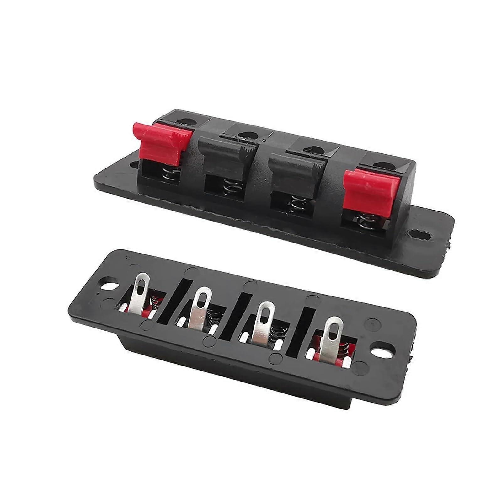 WP4 4 Pin 4 Position Speaker Terminals Spring Load Push In Release Jack Wire Connector Square Aging Test Clip (One Size)