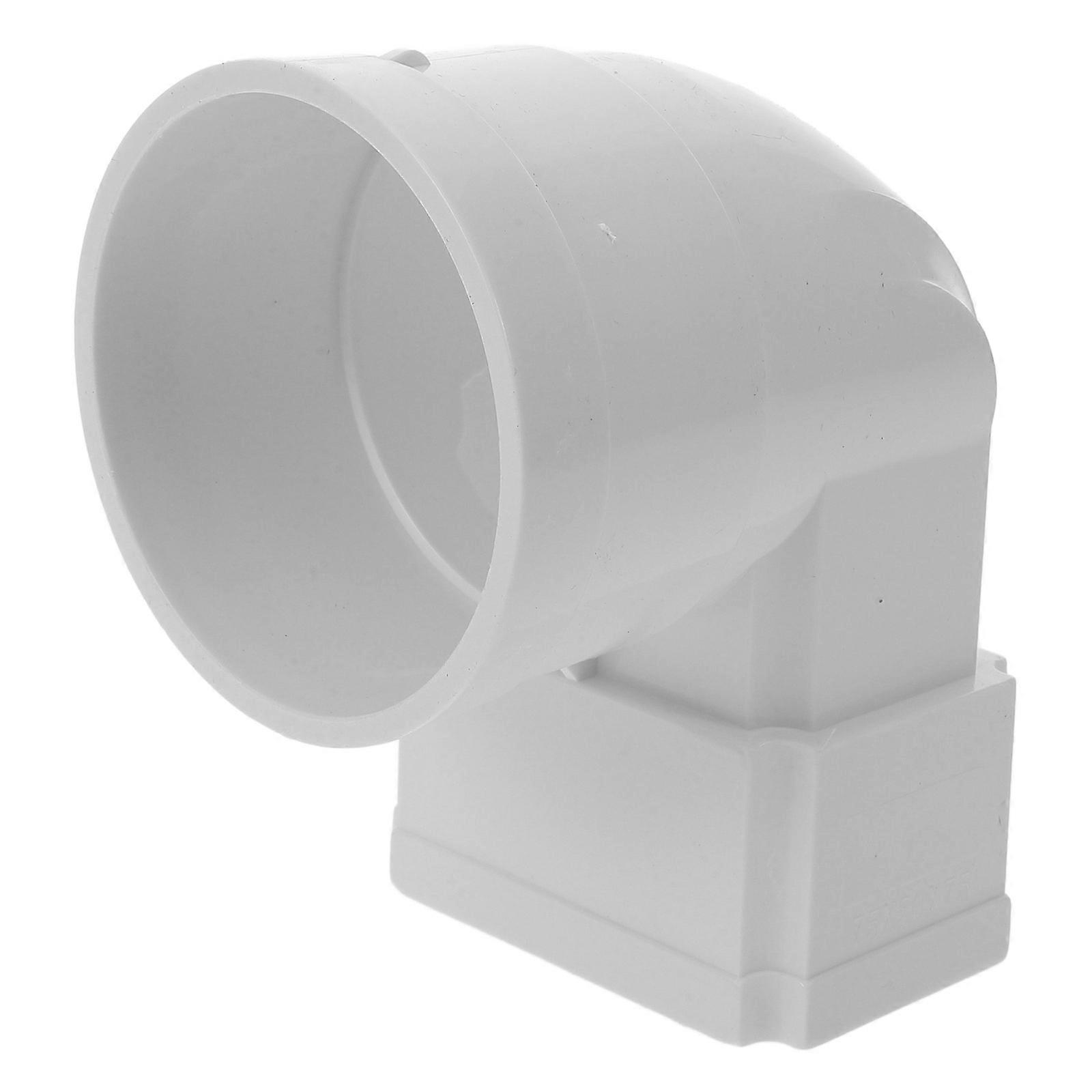 It looks like you're referring to a **PVC plastic rain gutter downspout diverter** or **gutter adapter**—a common accessory used in rainwater