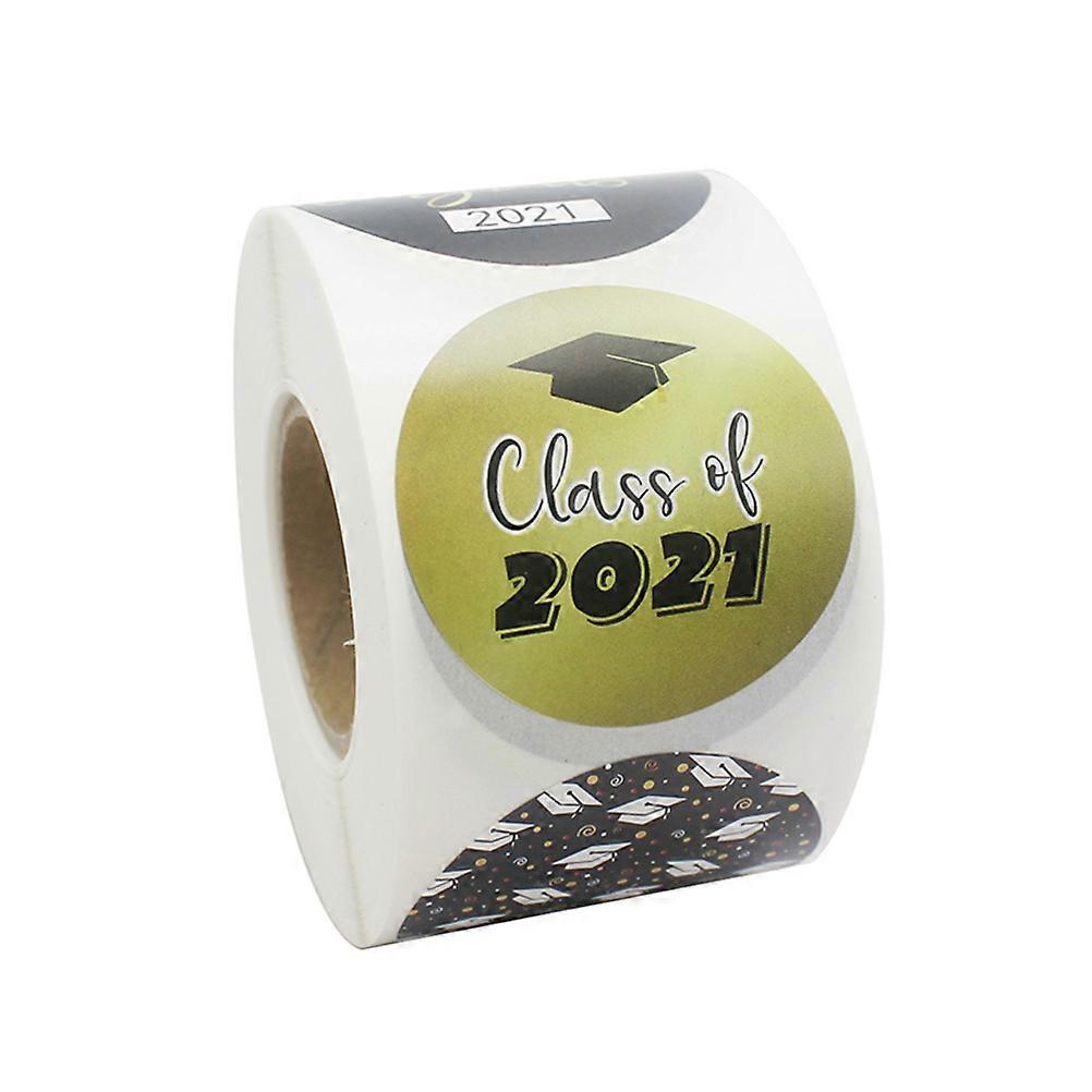 Grad Stickers Roll Multi-Color 3.8x3.8cm Adhesive Sealing For Graduation Party 500 Sheets