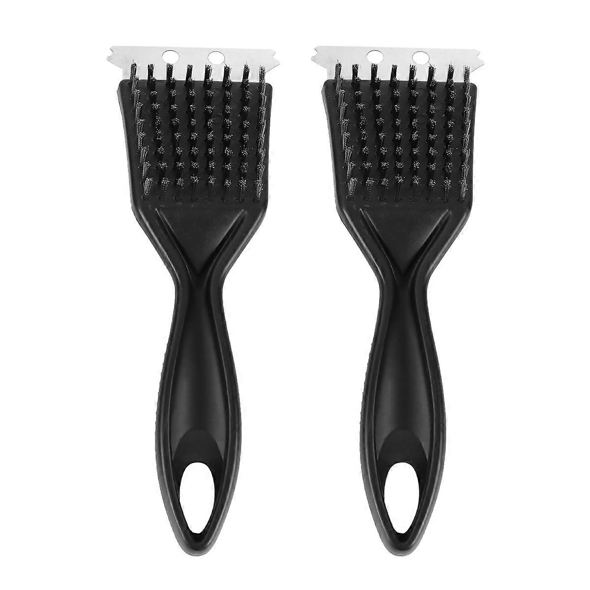 Grill Cleaners Barbecue Grill Brush and Extended PP Handle for Outdoor Cooking Black 20.5 x 6.5 x 4 cm 2Pcs