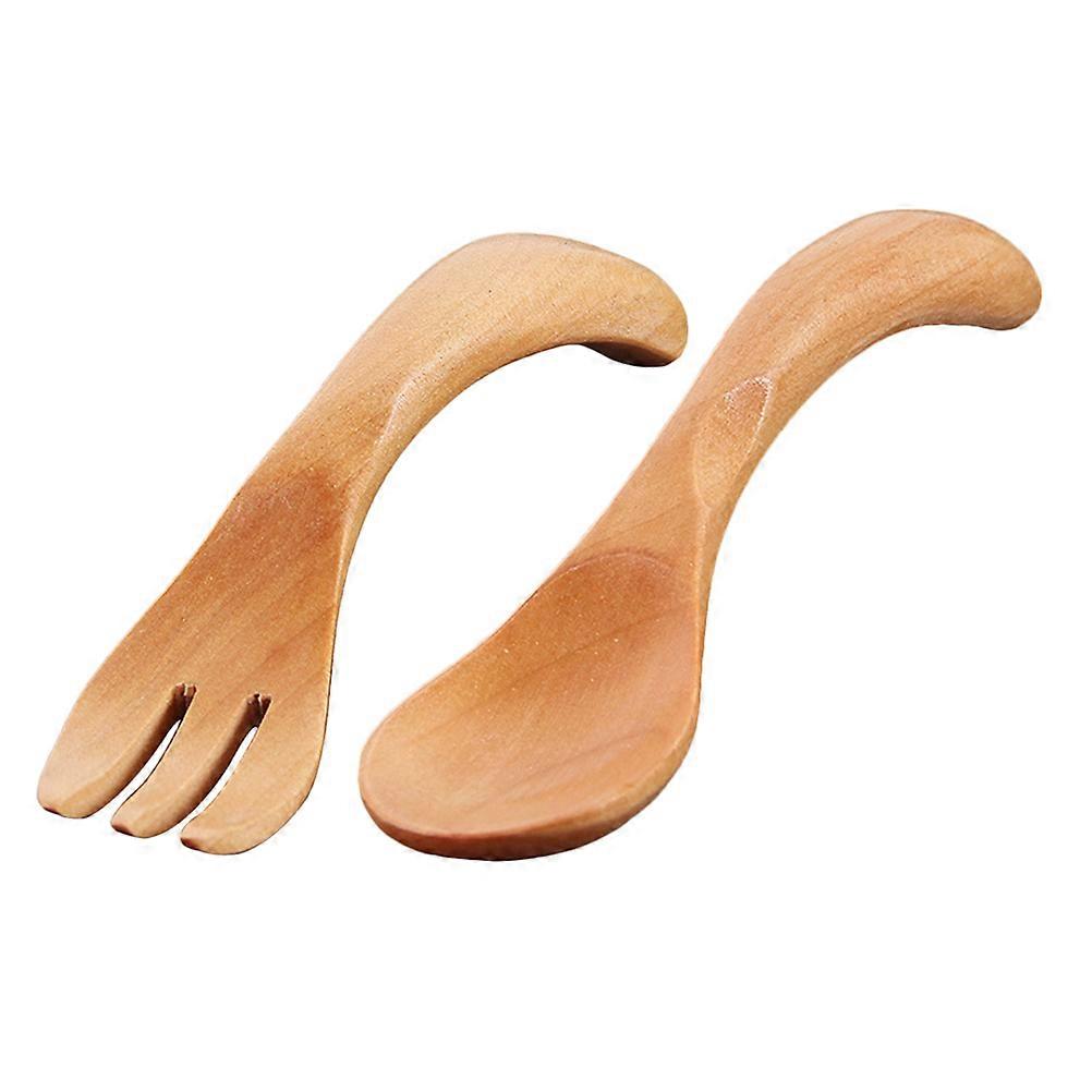 Wooden Utensils Set Adorable Forks & Spoons for Portable Use, Housewarming Gifts & Practical Dining