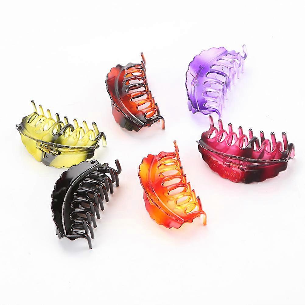 مقاطع مخلب الشعر الكبيرة الراتنج انتزاع الشعر قابل للتعديل تصفيف التبعي للبنات نمط الرجعية لون متنوع 9.5x4.5x3.5 سم 6 قطع