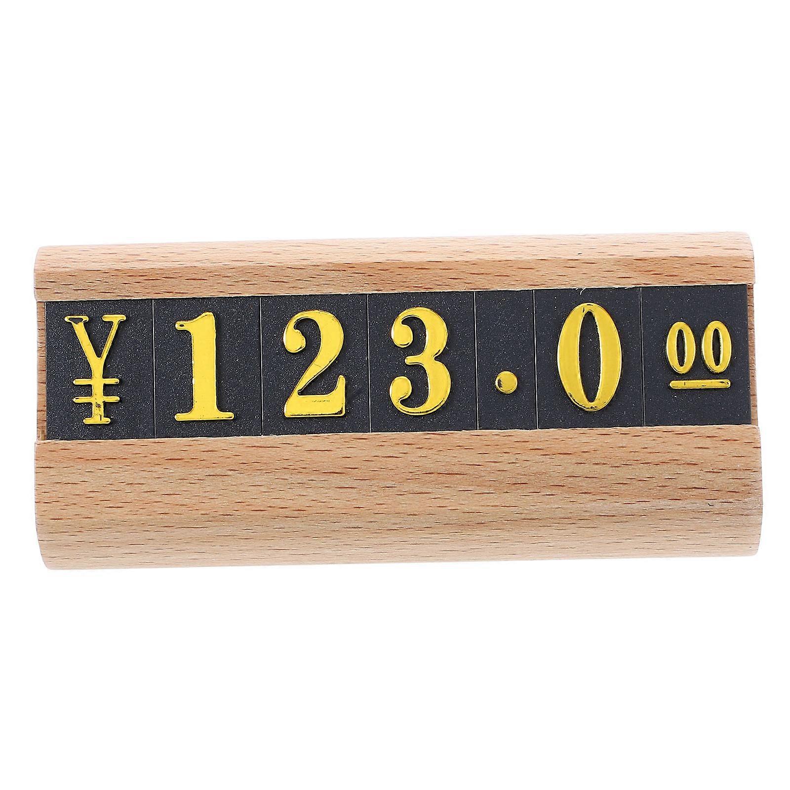 Adjustable Wooden Price Display Stand with Interchangeable Tags, Retail Label Holder for Jewelry, Watches, Rings, and Prices, Elegant Minimalist