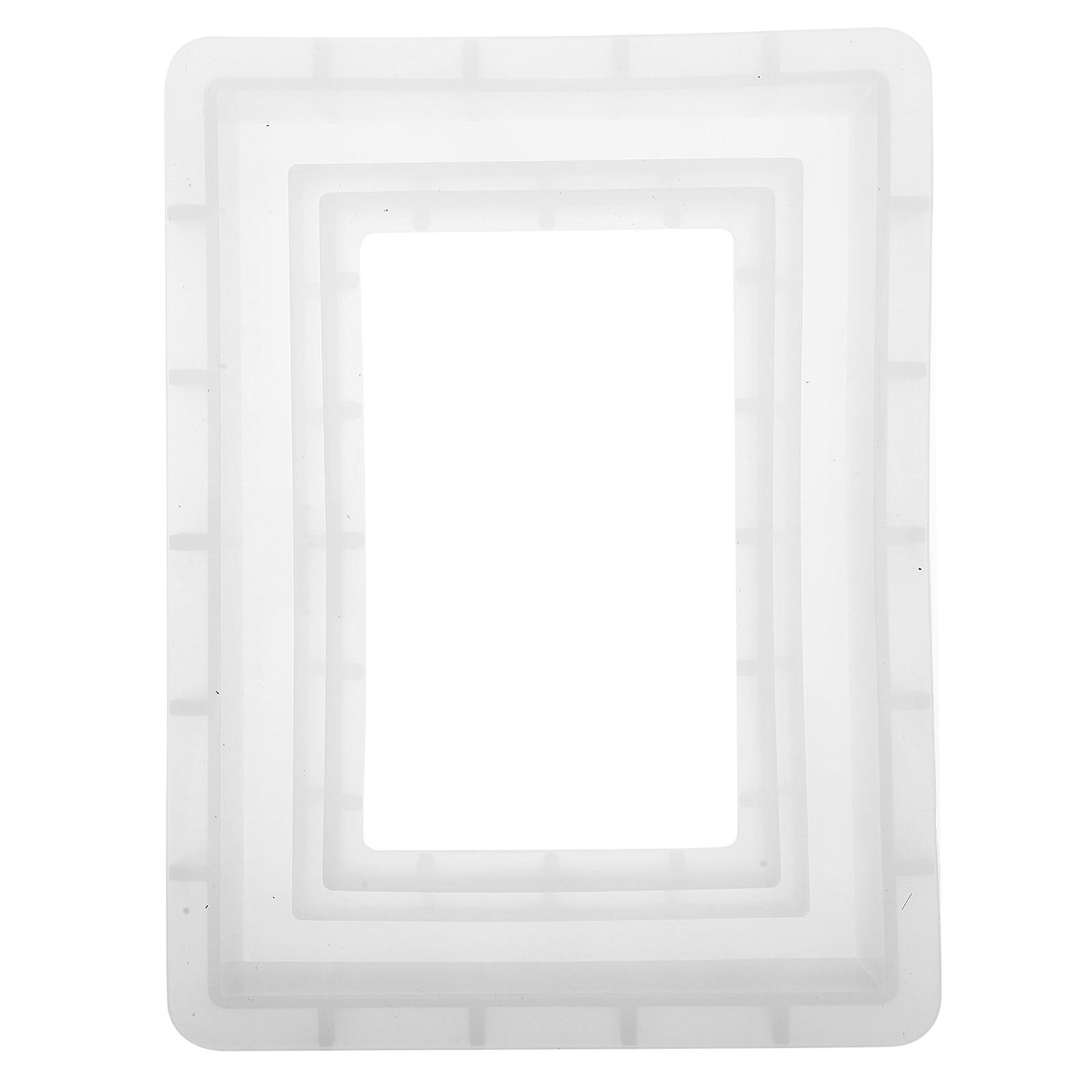 Epoxy Photo Frame Mold Silicone Material Rectangular Picture Frames Fondant Mold For Diy Crafts Wedding Occasion 1Pack
