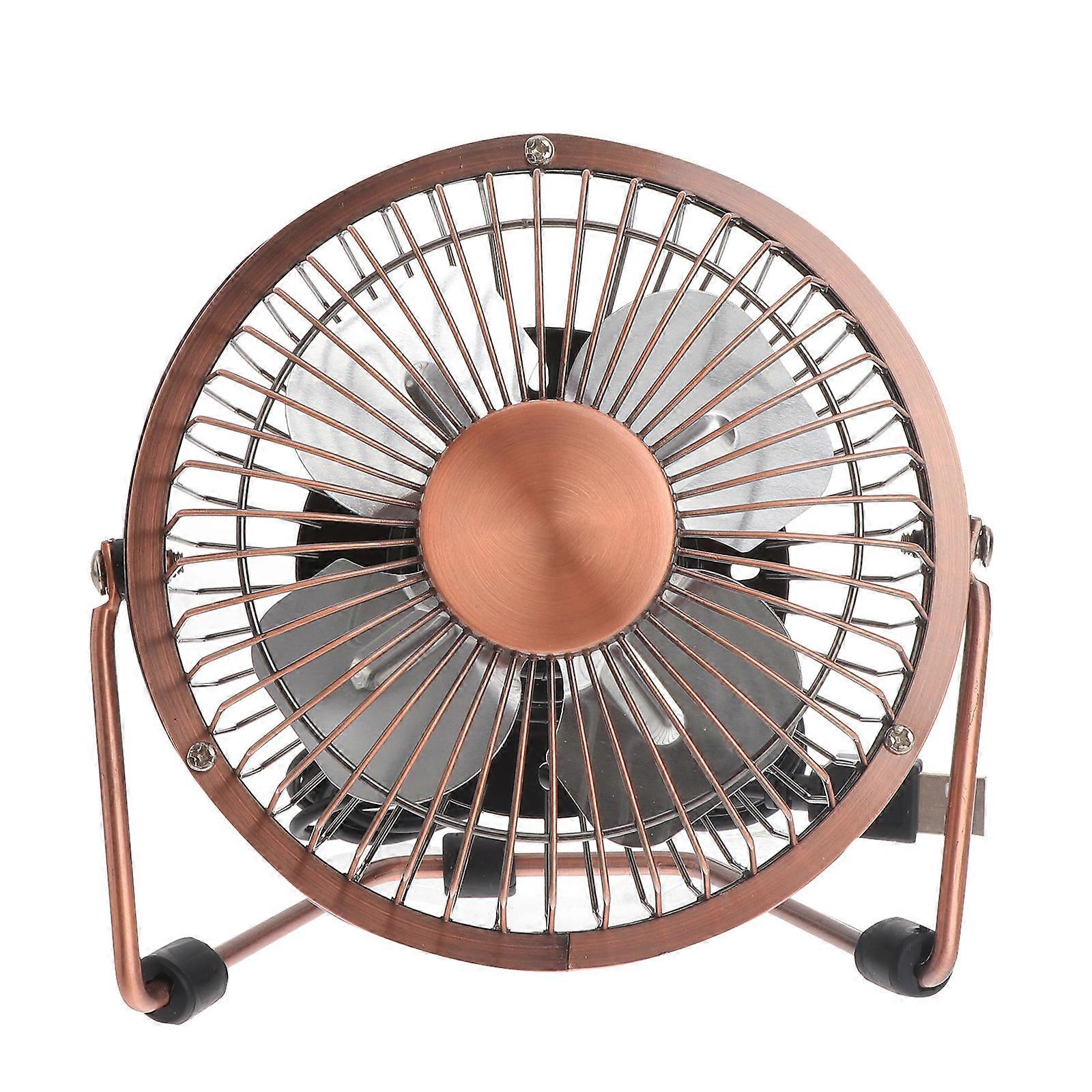 Usb Powered Fan Mini Table Desktop Usb Plug 2000RPM Cooling Adjustable Direction Low Noise Home Use Office Use Travel 4 Inch Metal 1Pcs