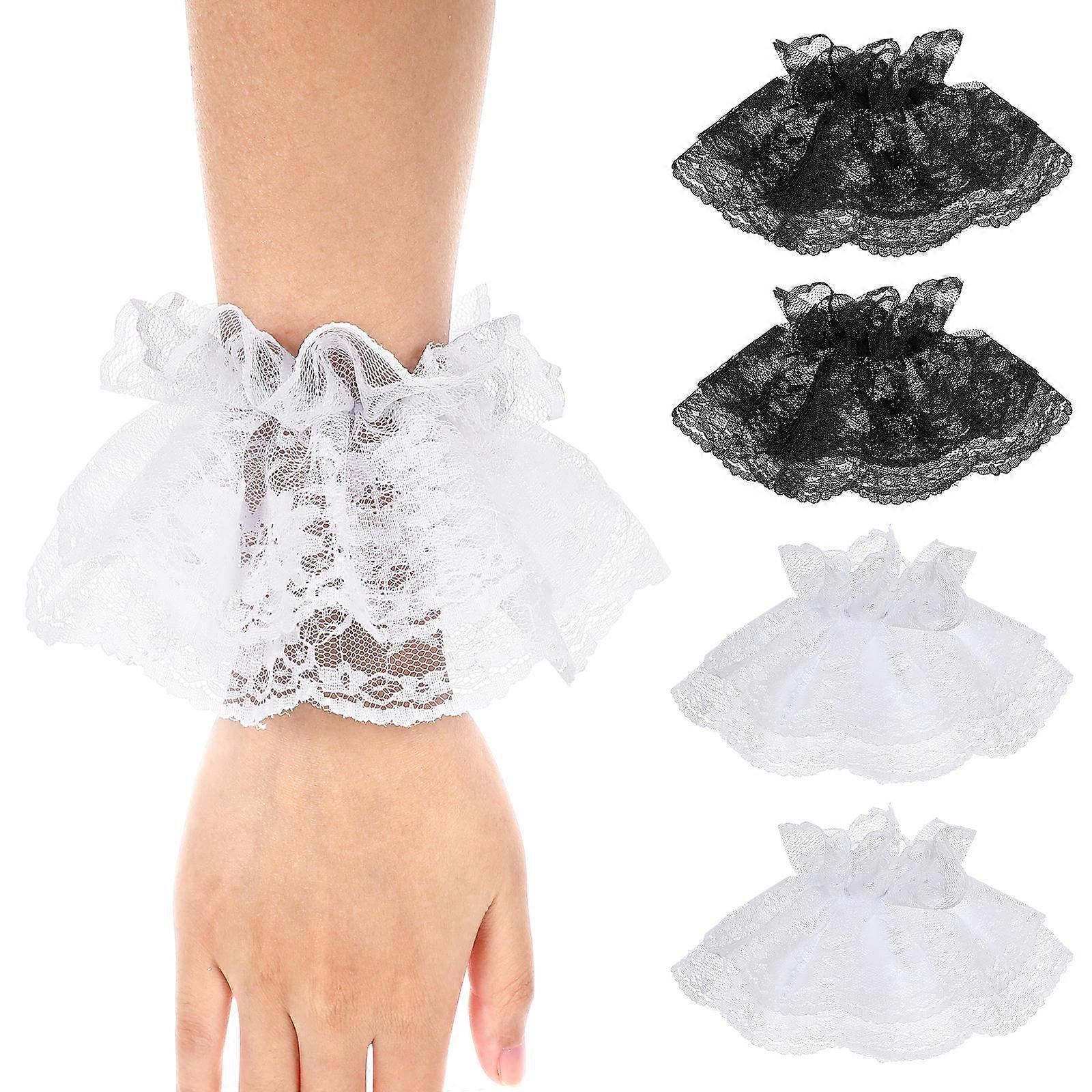 Short Lace Gloves Lace Wrist Cuffs Gloves Window Model Dress Display 2Pairs
