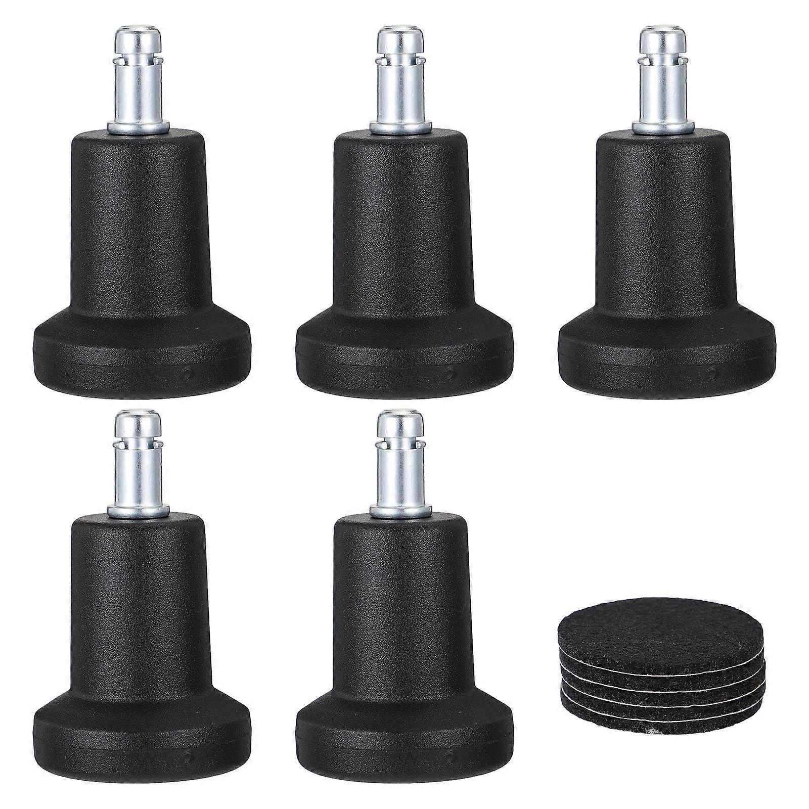 Chair Wheel Replacement Nonslip Black 5 Pcs 1 Set