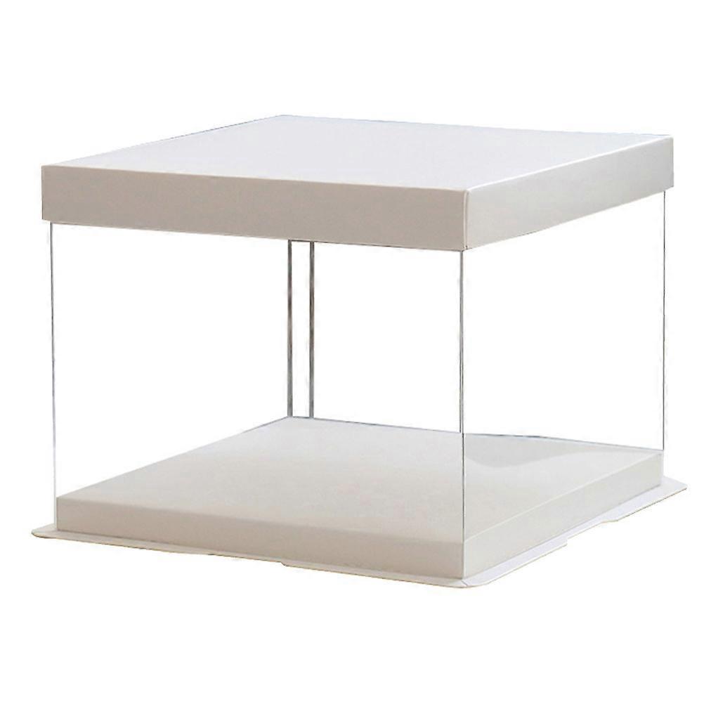 Cake Boxes Transparent Birthday Cake Box Plastic Square Packaging For Home Users 1Pcs
