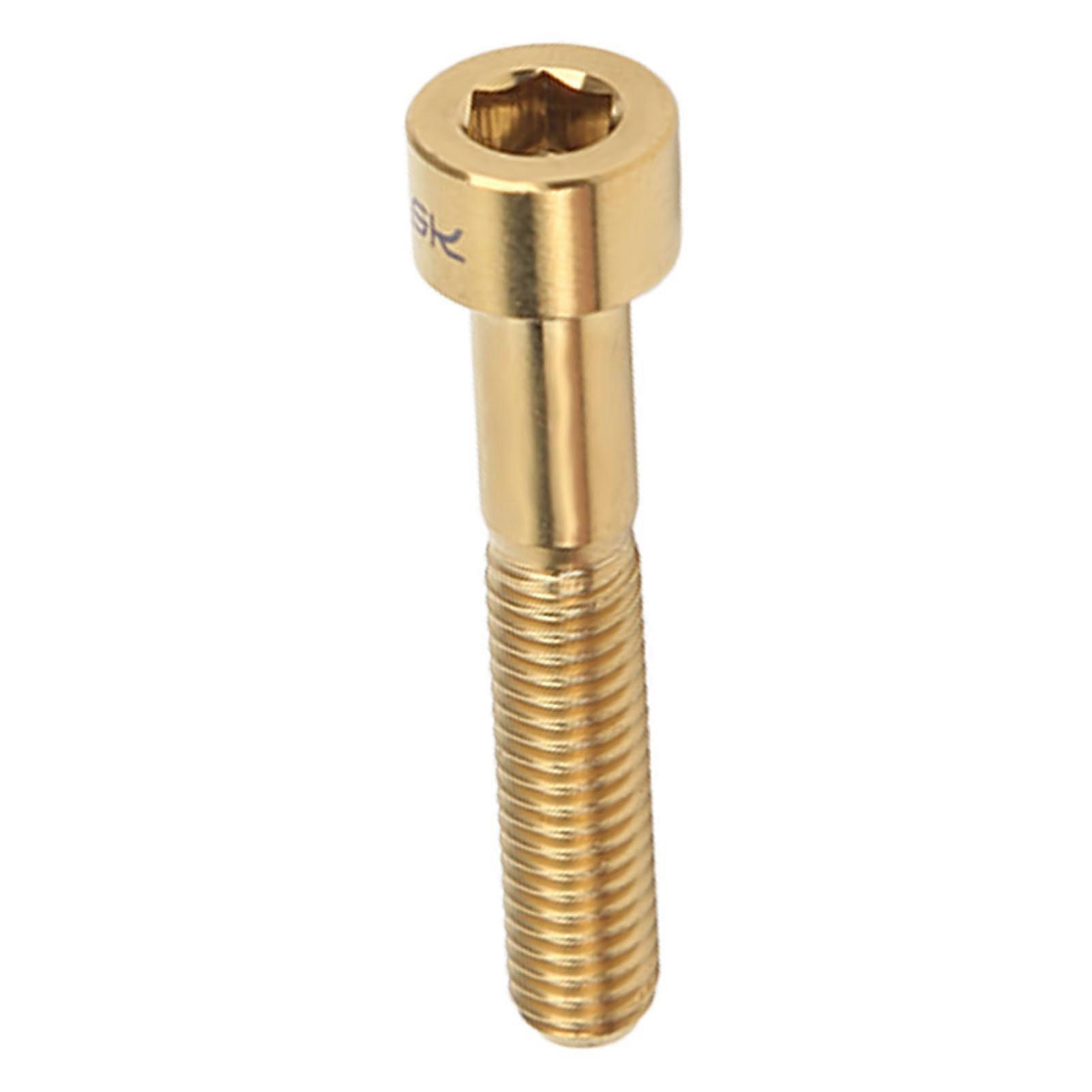 M6 x 35mm Bicycle Handlebar Screws Anti-rust Titanium Alloy for Outdoor Cycling Gold Color