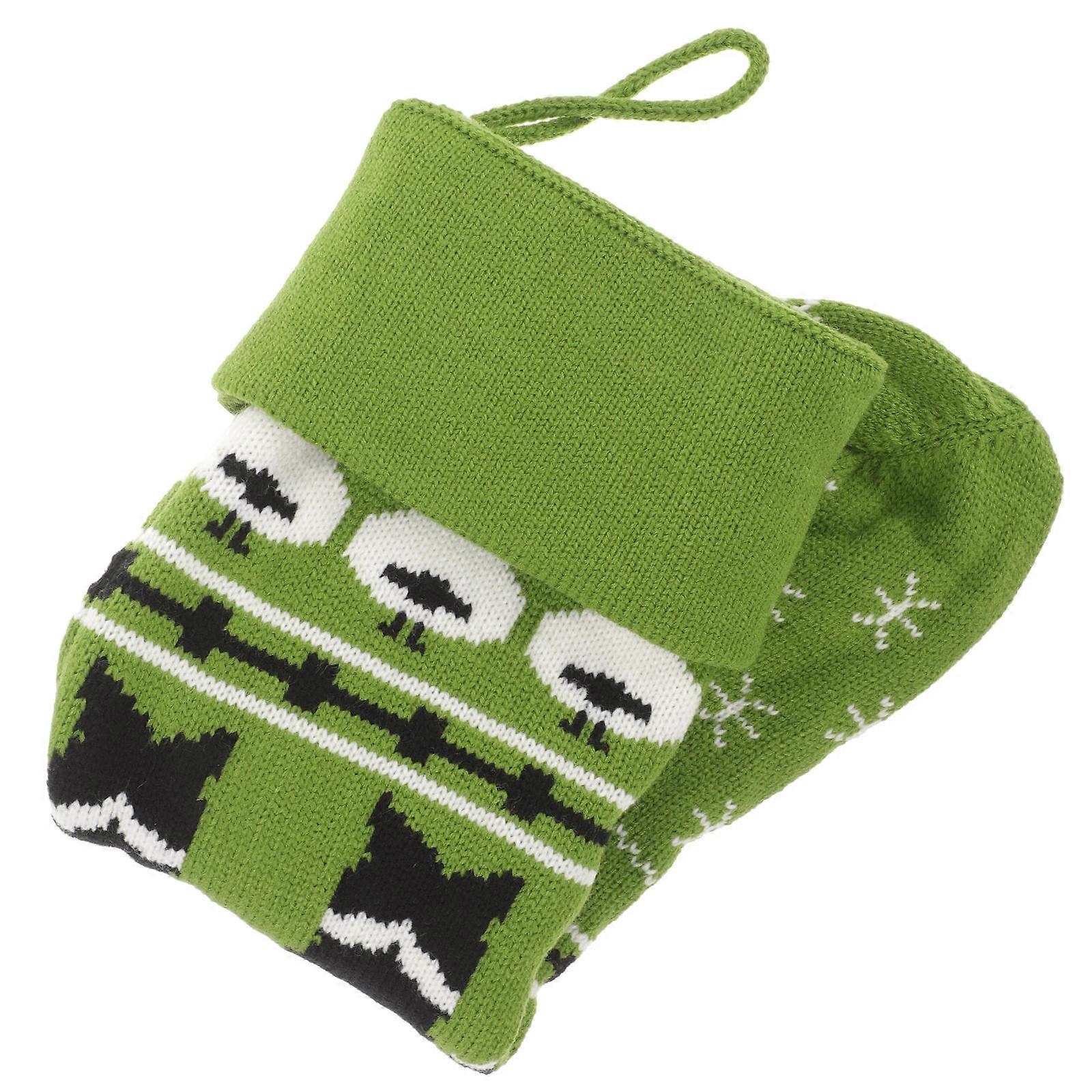 Stocking Pack Christmas Tree Stocking Knitted Design Red Fabric For Friends present Bag 48x15cm 1Pcs