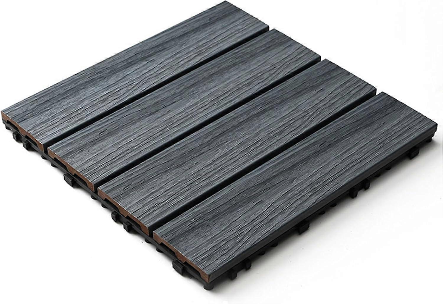 Highload terrace flooring for outdoor use, interlocking tiles, garden, pool, easy to assemble (Light Gray)