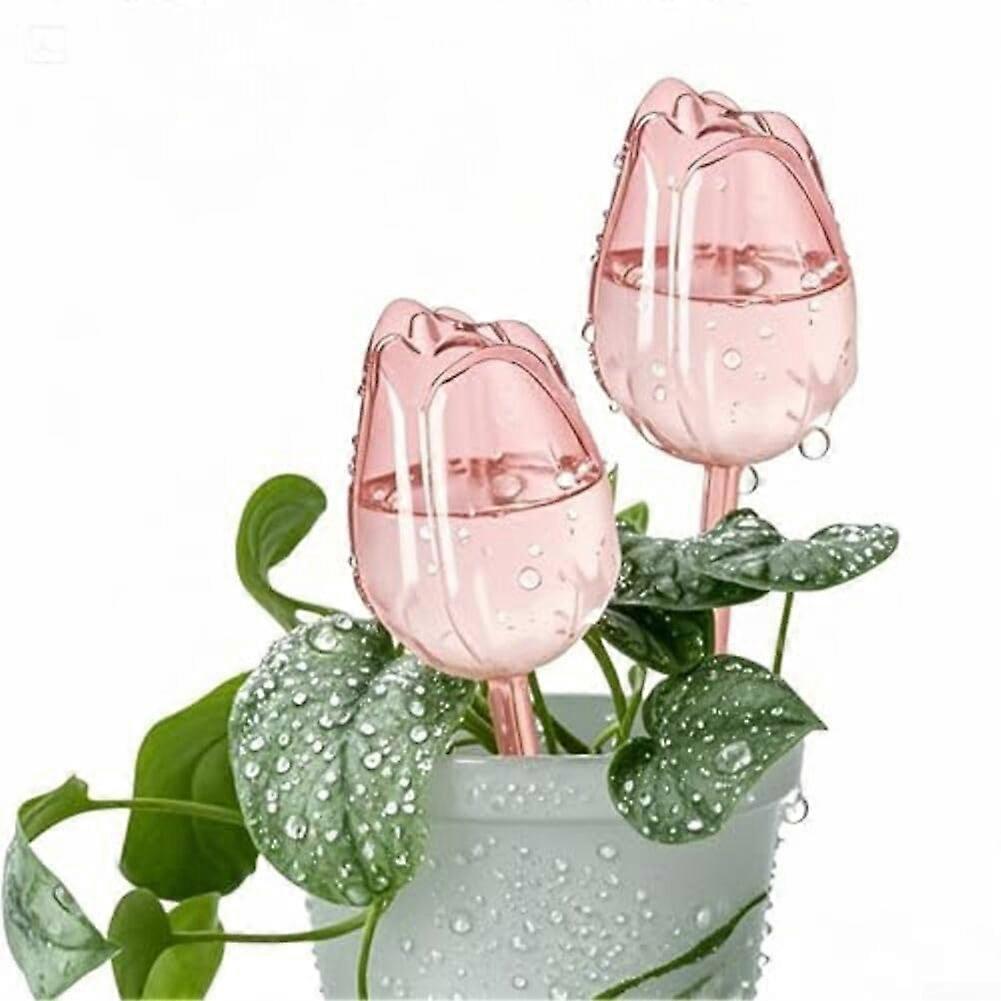 10 x automatic watering machine, tulipshaped watering bulbs, for home, office and garden, 24.5 x 6.5 cm (light red) Light red Ref: 5875