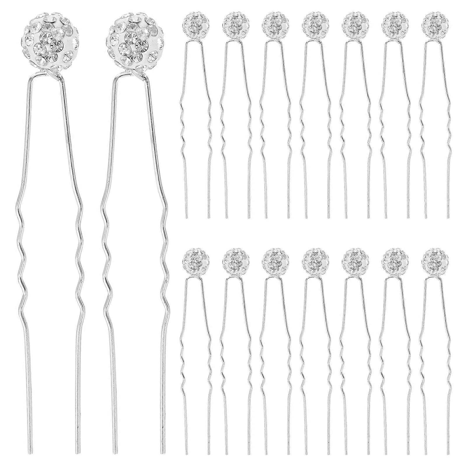 Here's a polished and professional product description based on the title you provided:
**20pcs U Shaped Bridal Hair Pins – Sparkling Rhinestone