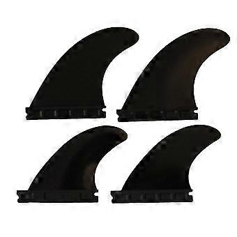 Surfboard Fin Set Quad Fin Futures Compatible Nylon Composite Injection Molded Black