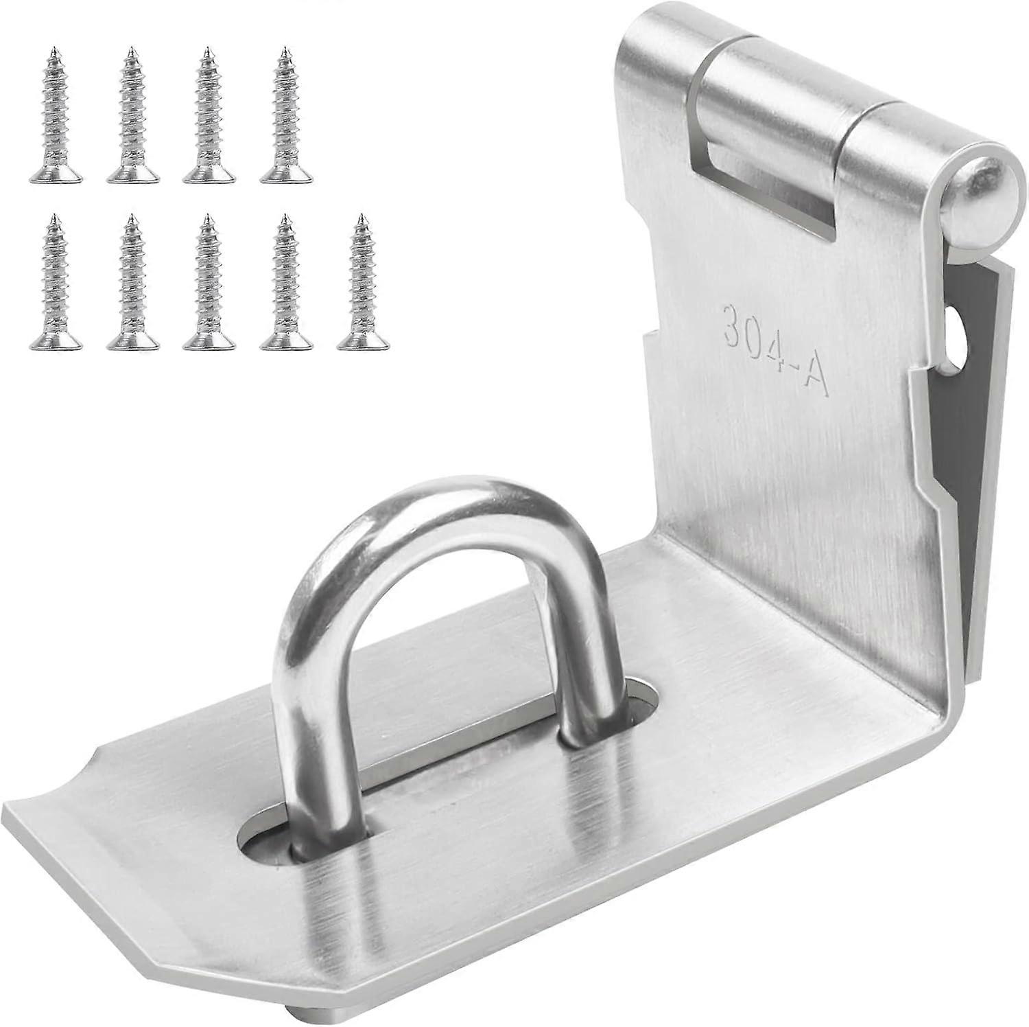 Heavy-duty right-angle 5.5" lockable hasp for added security