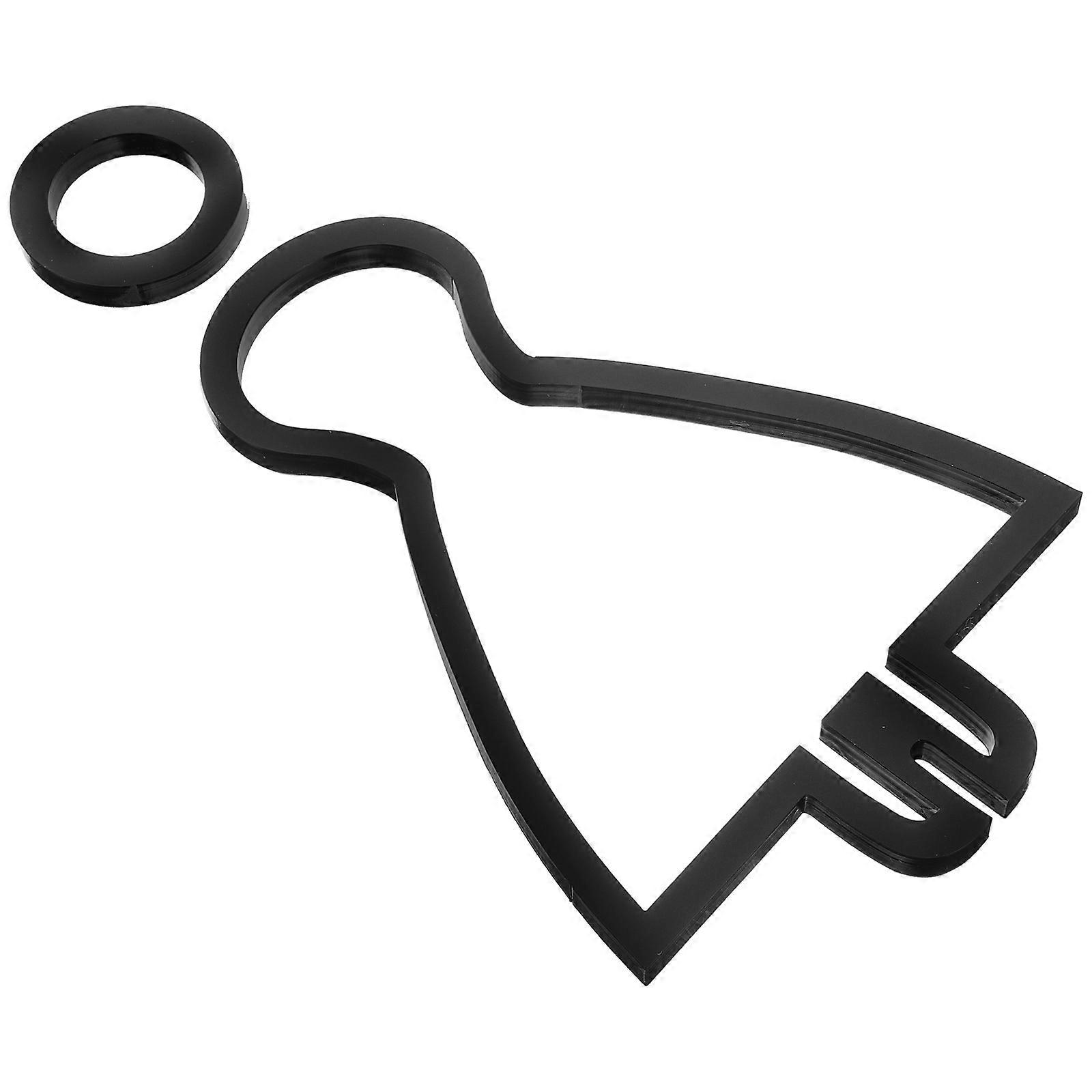 ملحق الحمام لوحة تحديد المرحاض تحديد علامة تحديد المرحاض للنساء أسود أكريليك 17.50X9.00X0.50CM مؤشر واضح 1 قطعة