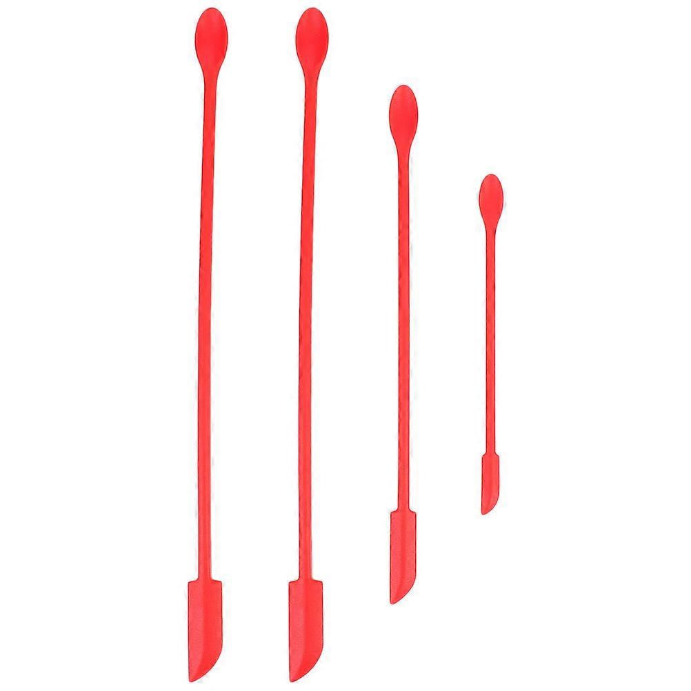 Non-Stick Silicone Jar Spatula Jam Spatula For Dessert Preparation Home Cooks Red 4Set
