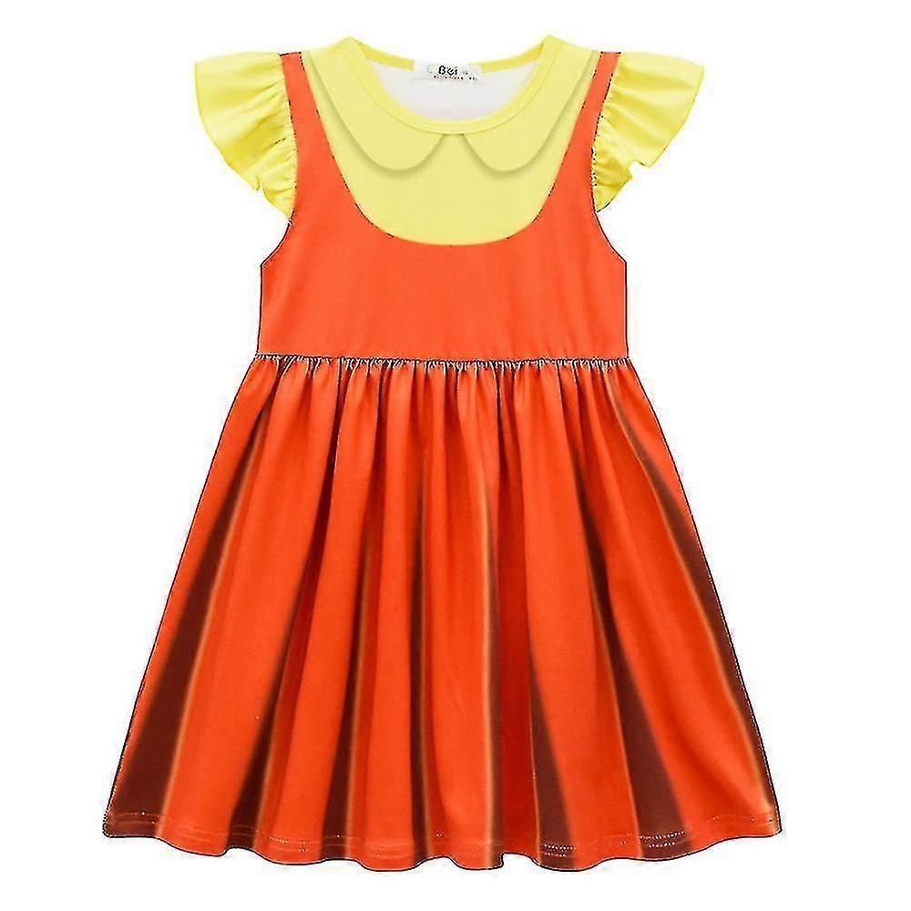 4-9 jaar Girl Squid Game Party jurk met korte mouwen