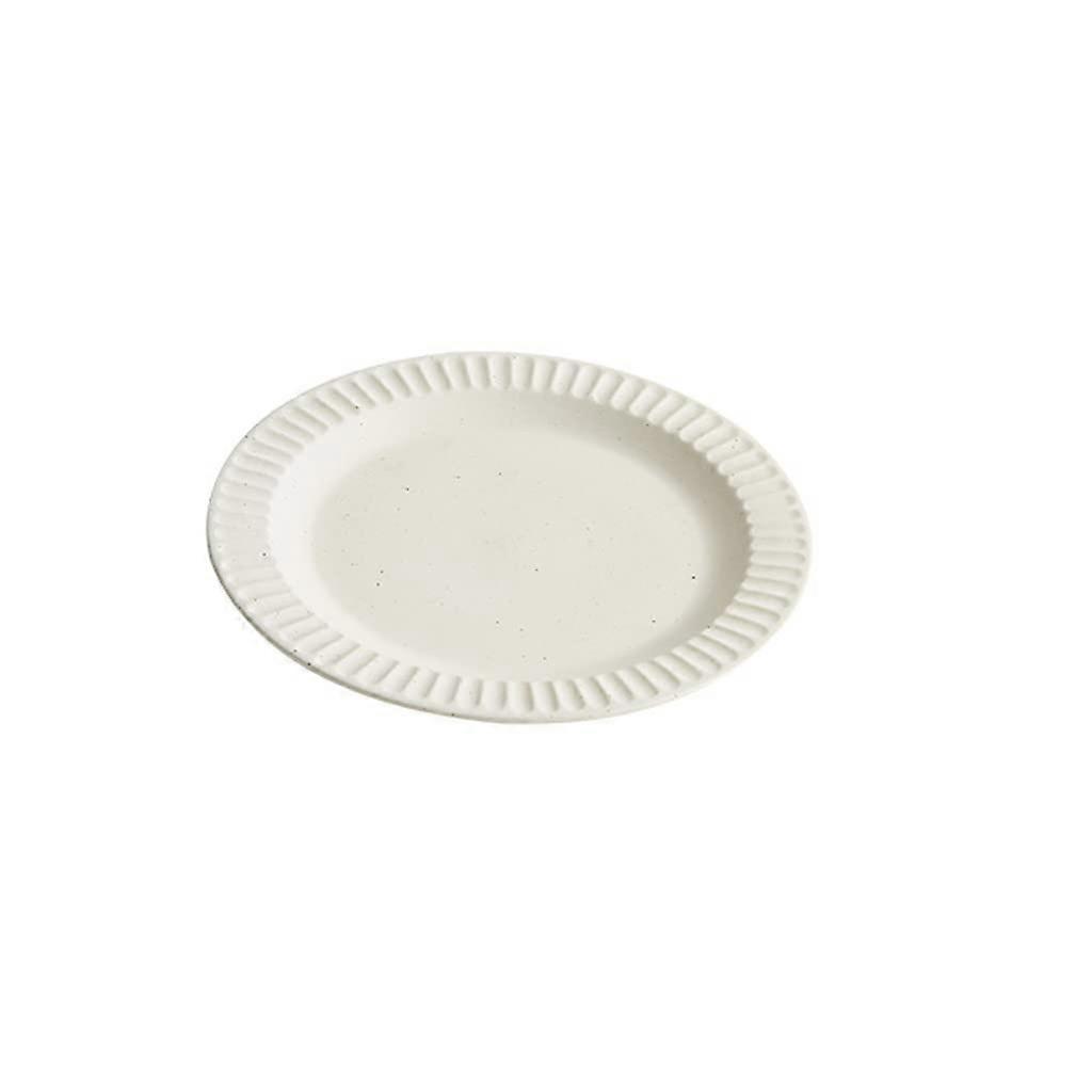 Large ceramic dinner plate set in modern retro design, stackable (C) 23 cm