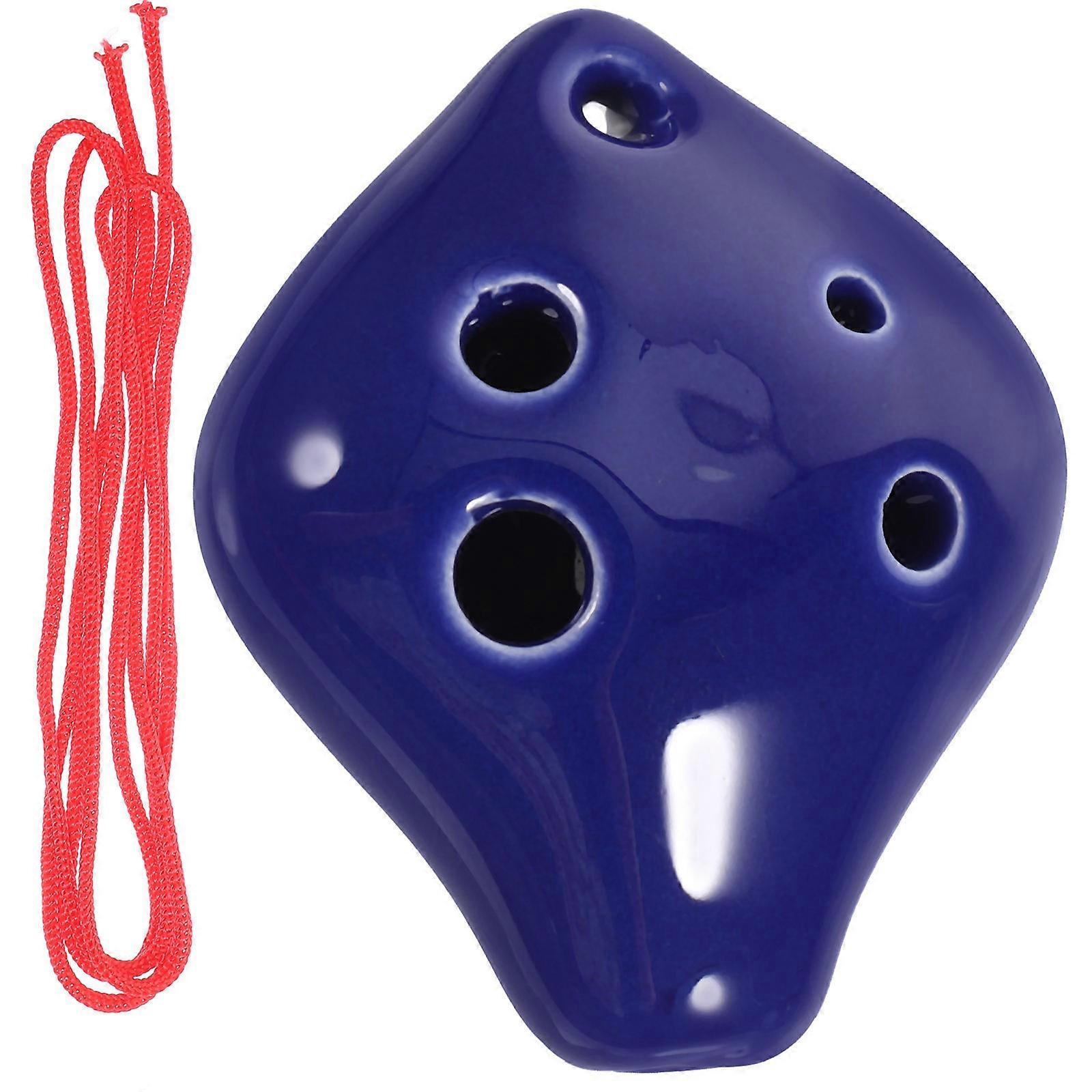 Ceramic Ocarina for Performance Portable Beginner Friendly Simple Design 5.3x6.3x3cm 1Pcs