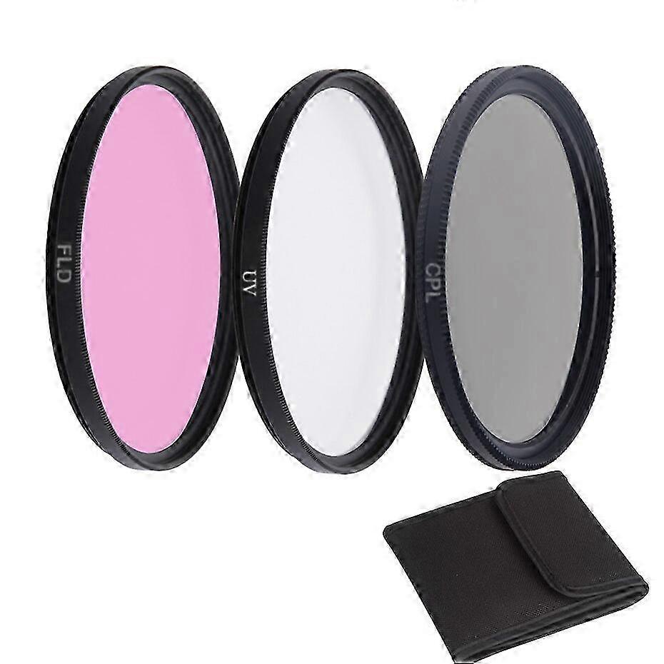 3 in 1 Camera Filters Set 49mm to 82mm for Compatible Brands