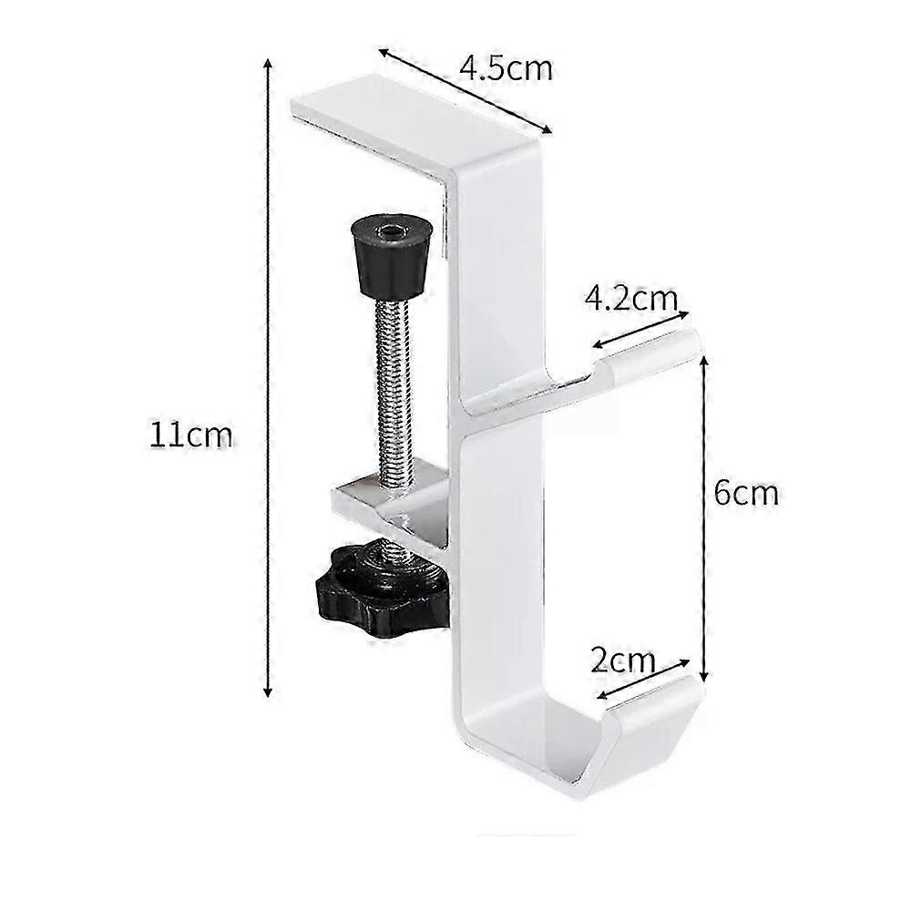 2x Metal Utility Hooks Desk Clamp Hook Creative Storage Organizer Hooks for Office Desk Bag Hanger N