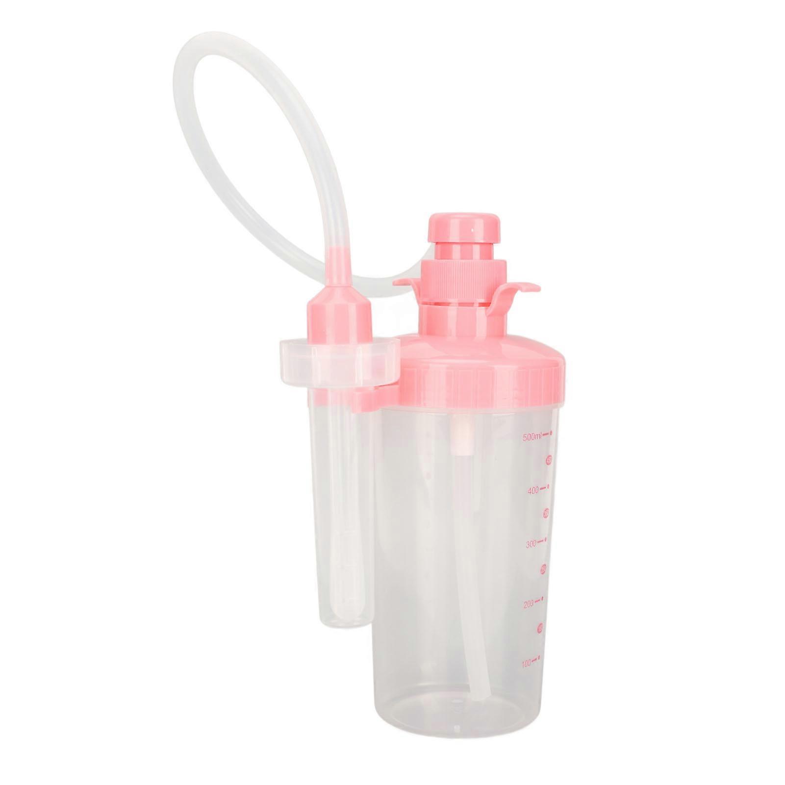 Vaginal Douche Portable High Elasticity Manual Pressure Stable Water Flow Vaginal Cleansing System 500ml Pink