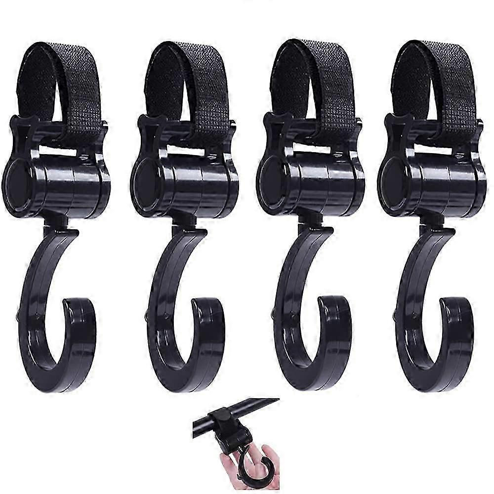 4-Piece 360-Degree Rotating Stroller Hooks for Shopping and Pram Accessories