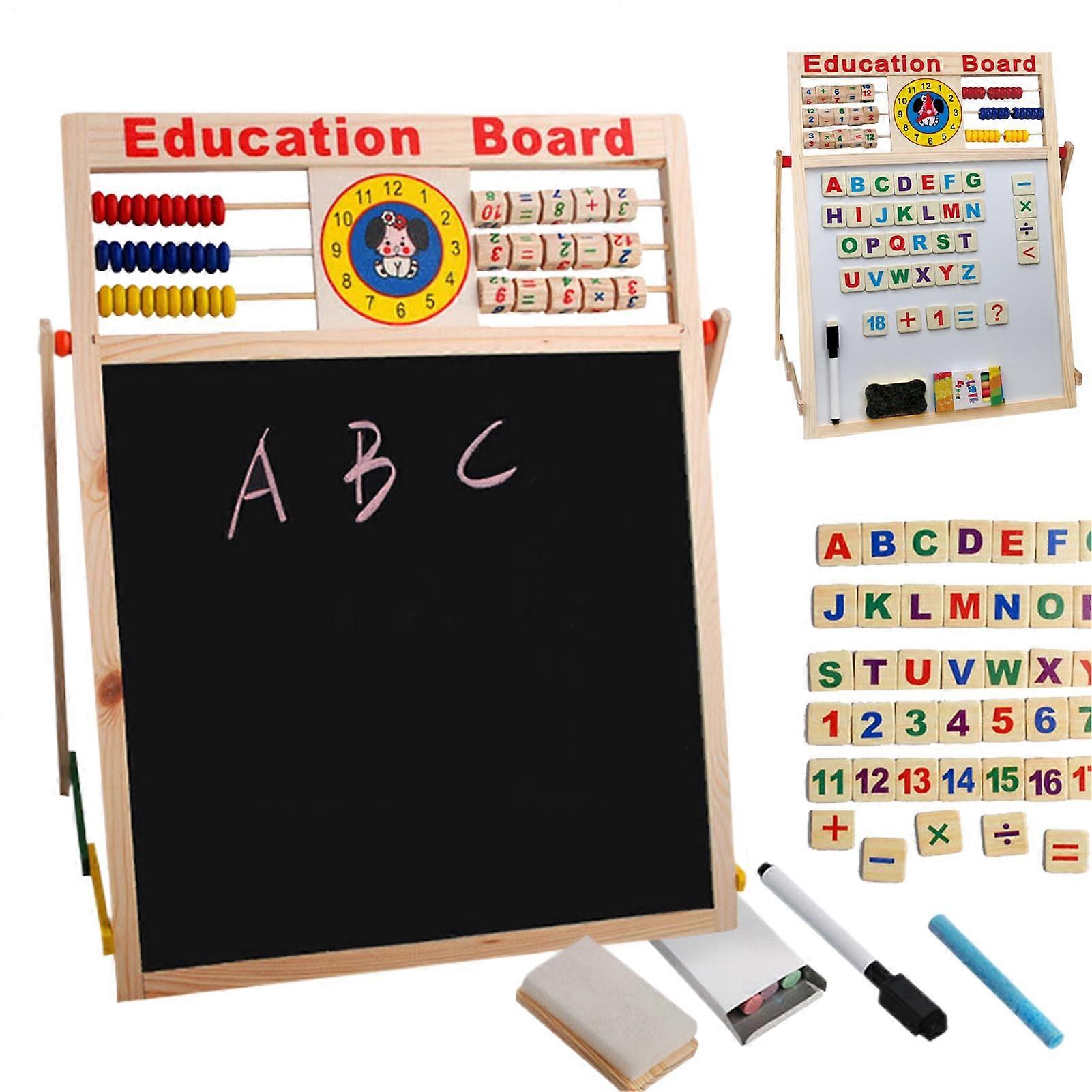 Kids Writing Board - Double-Sided Dry Erase Easel for Boys and Girls | Standing Magnetic Whiteboard, Art Easel with Adjustable Height