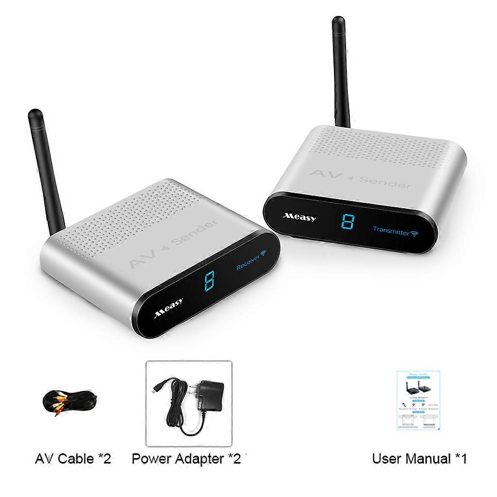 AV220 Wireless Video TV Sender 2.4GHz Wireless AV Sender Wireless Transmitter Receiver Plug and Play for Home Silver