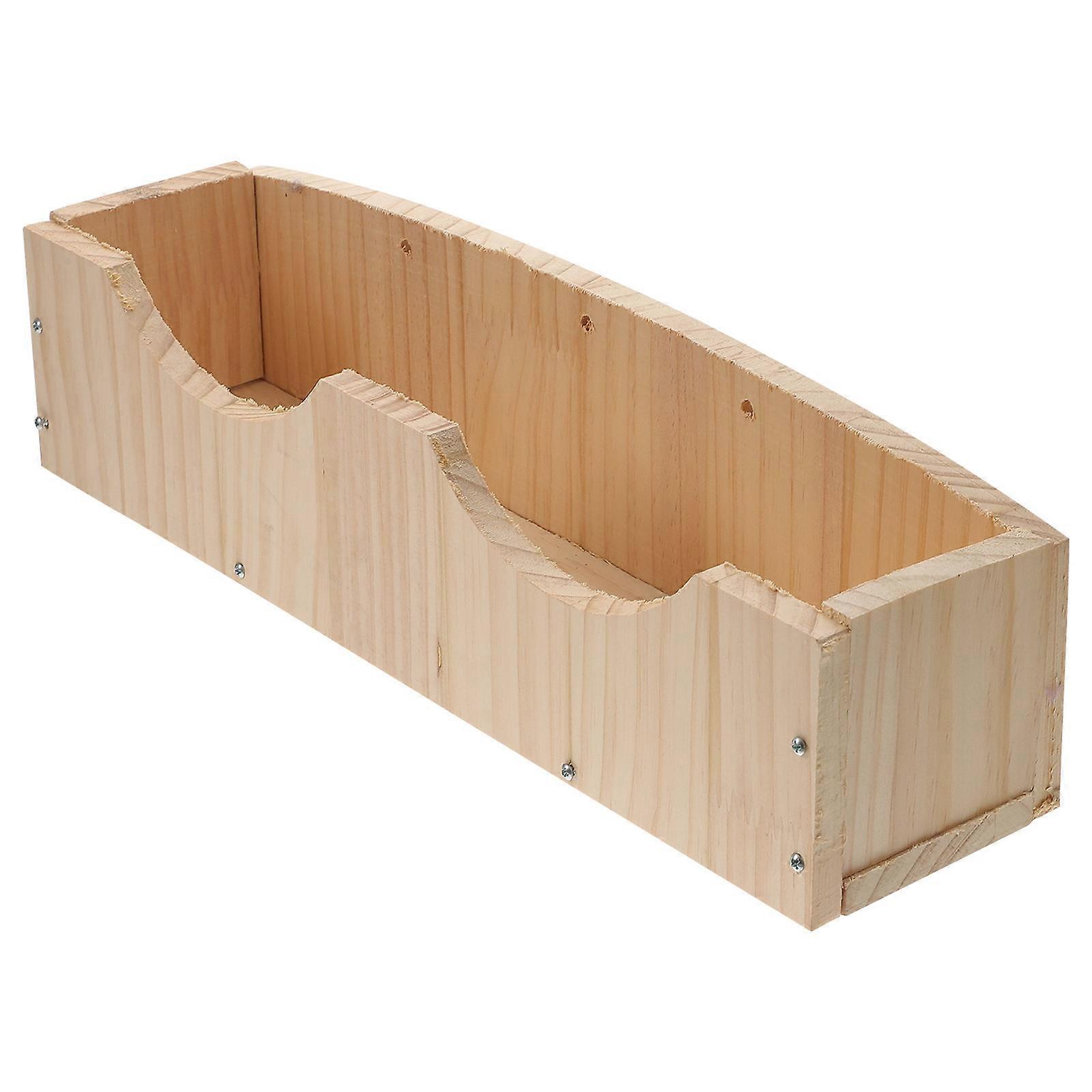 Wooden Rabbit Feeder Basin Large Capacity Hay Dispenser Fixed Design for Guinea Pigs Rabbits Chinchillas Easy Installation Waste Reduction