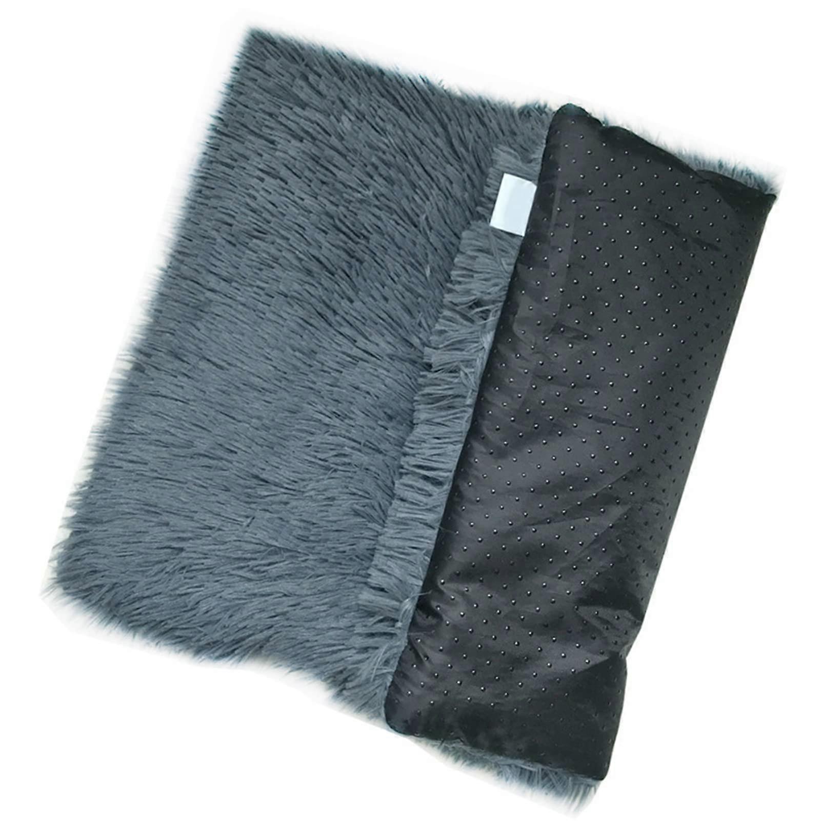 Cat Blanket Pet Bed Heated Pet Mat Non Slip Bottom Dark Grey Medium