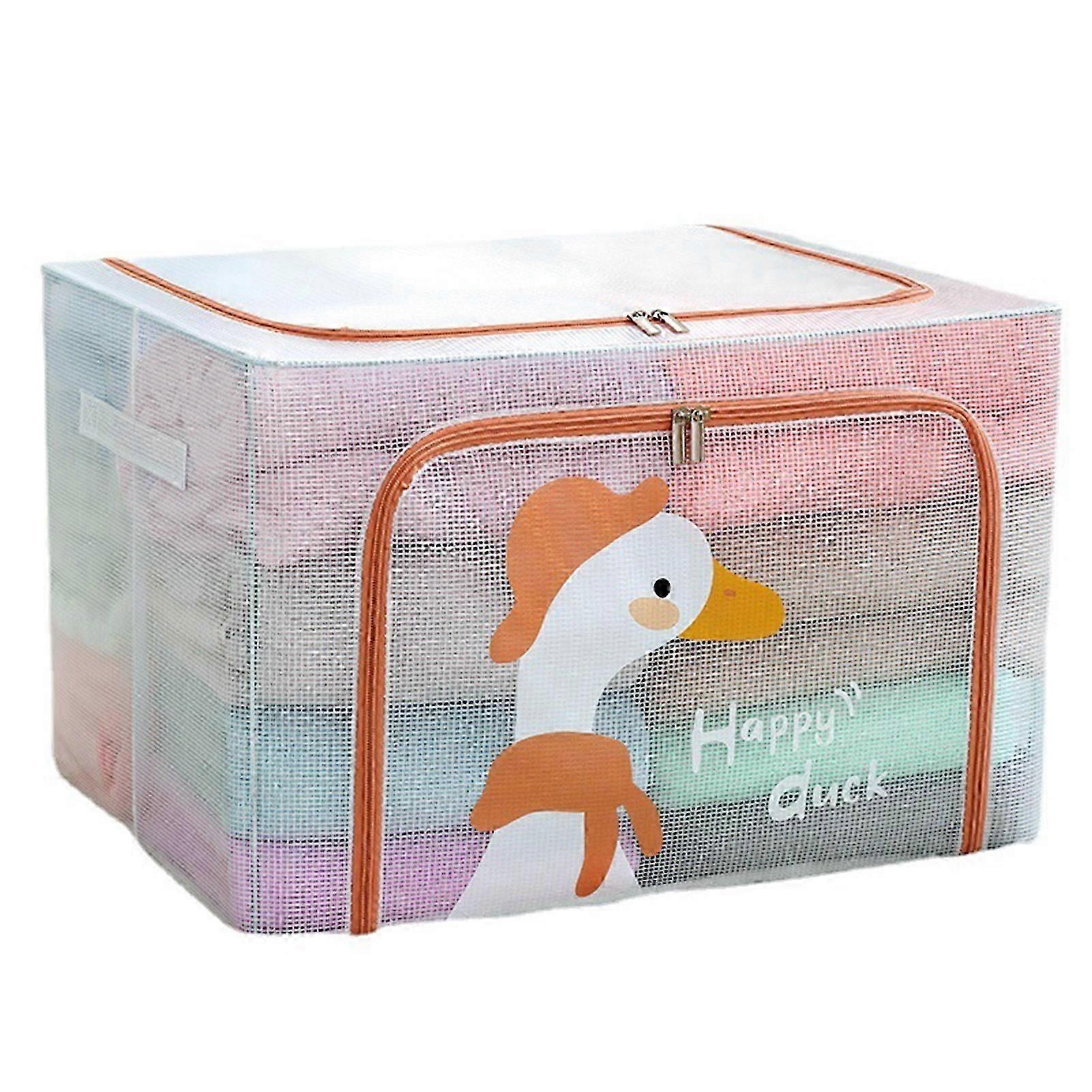 Foldable Clothes Storage Box Double Zipper Closure Storage Box for Quilt Clothes Storage