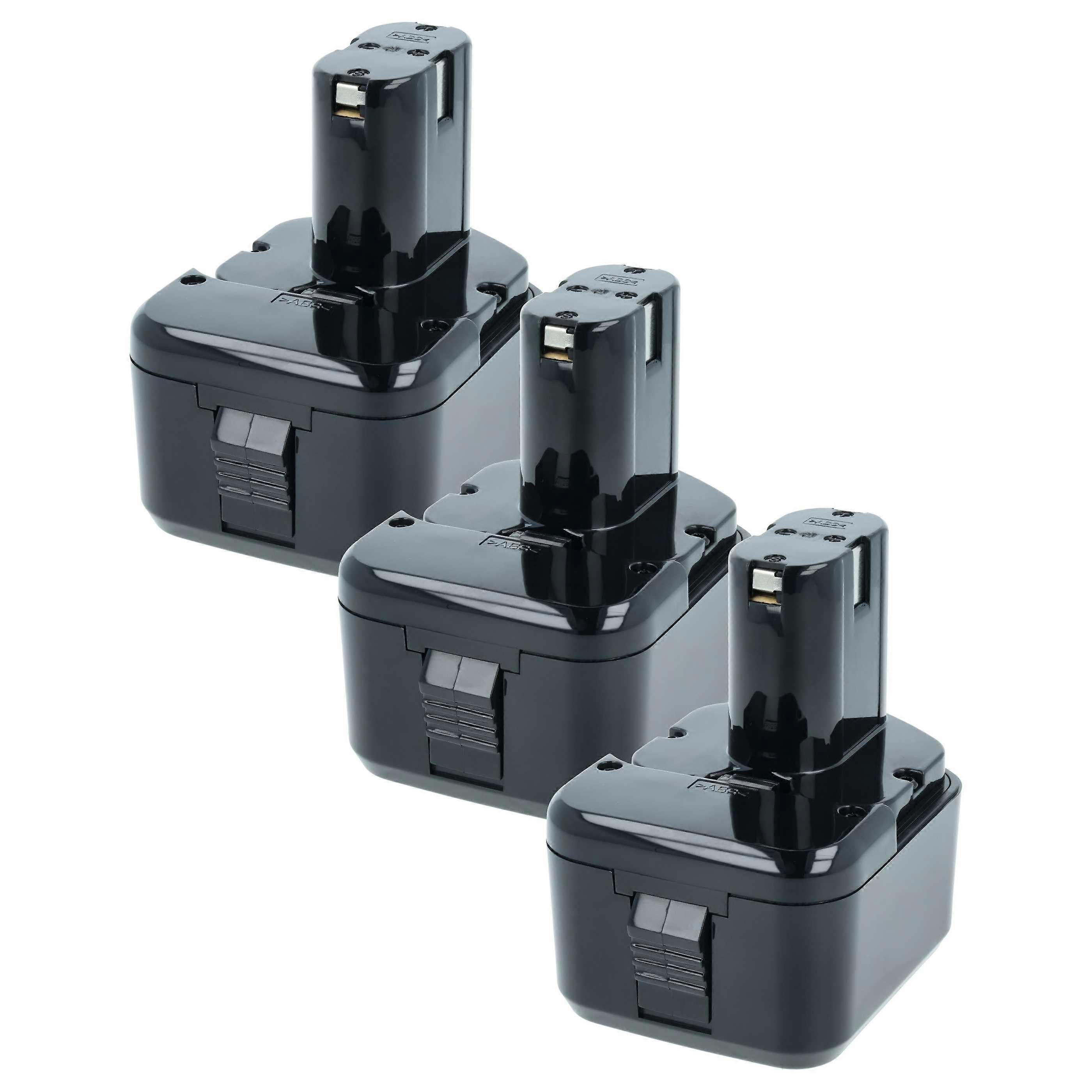 vhbw 3x Akku kompatibel mit Hitachi CD 4D, C5D, C 5D, DH15DV, DH15D2, DB 12DM2, CL13D, CL 13D, CD4D, DH 15D2, DB12DM2 Werkzeug (2100 mAh, NiMH, 12 V)