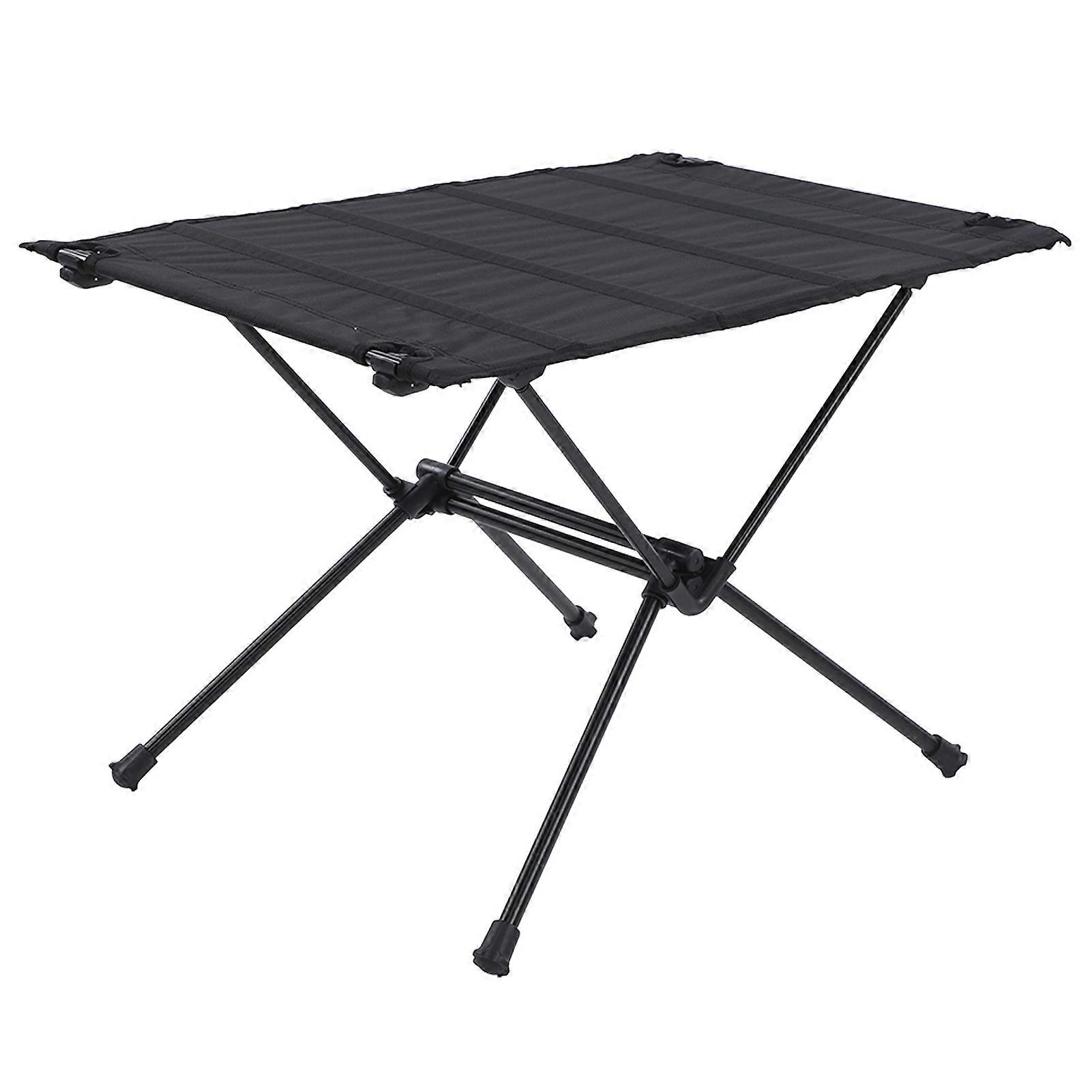 Portable Oxford Cloth Camping Folding Table Multi Functional Aluminum Picnic Desk Black