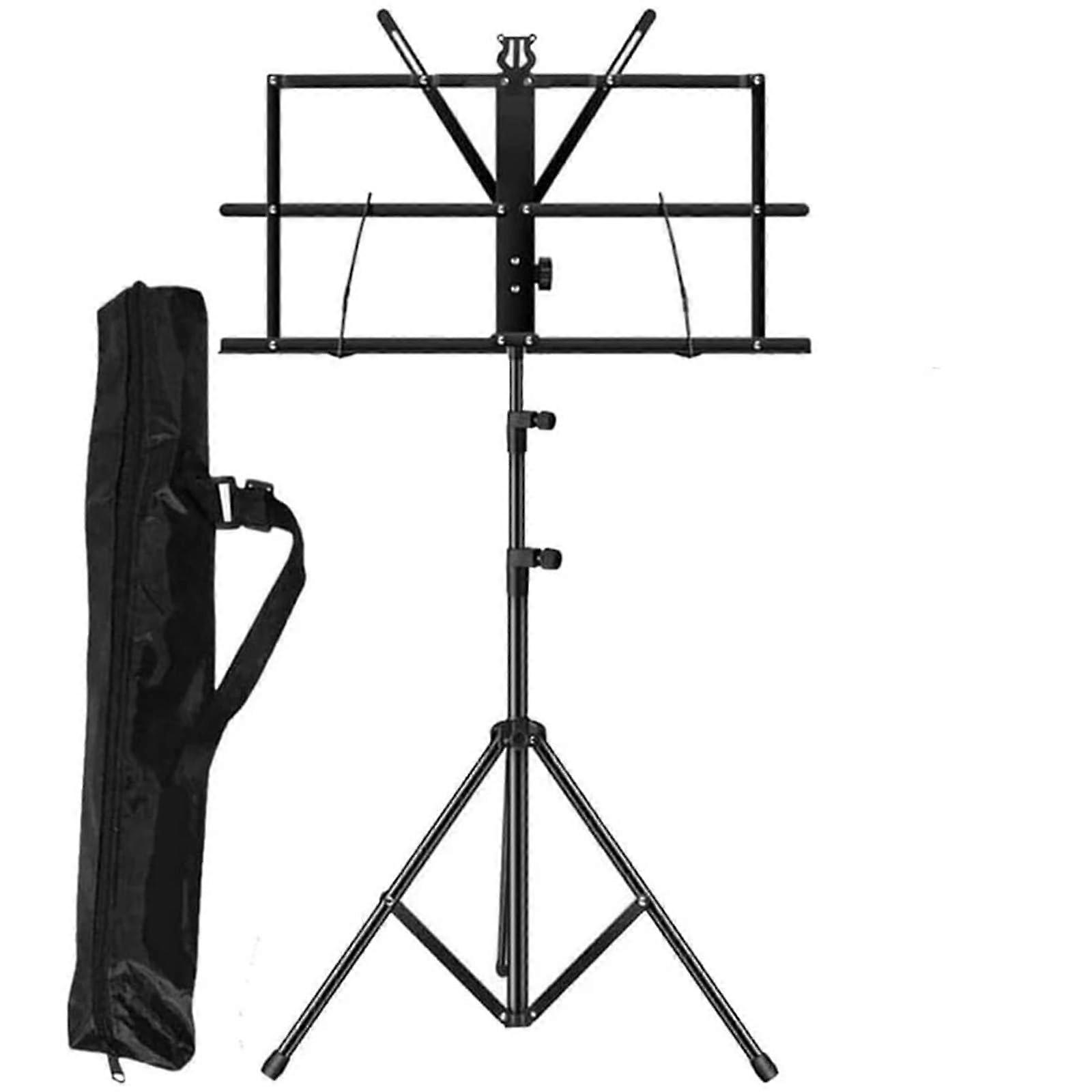 Foldable Music Stand DualUse Folding Sheet Desktop Book Stand Portable with Clip Holder Carrying Bag Included
