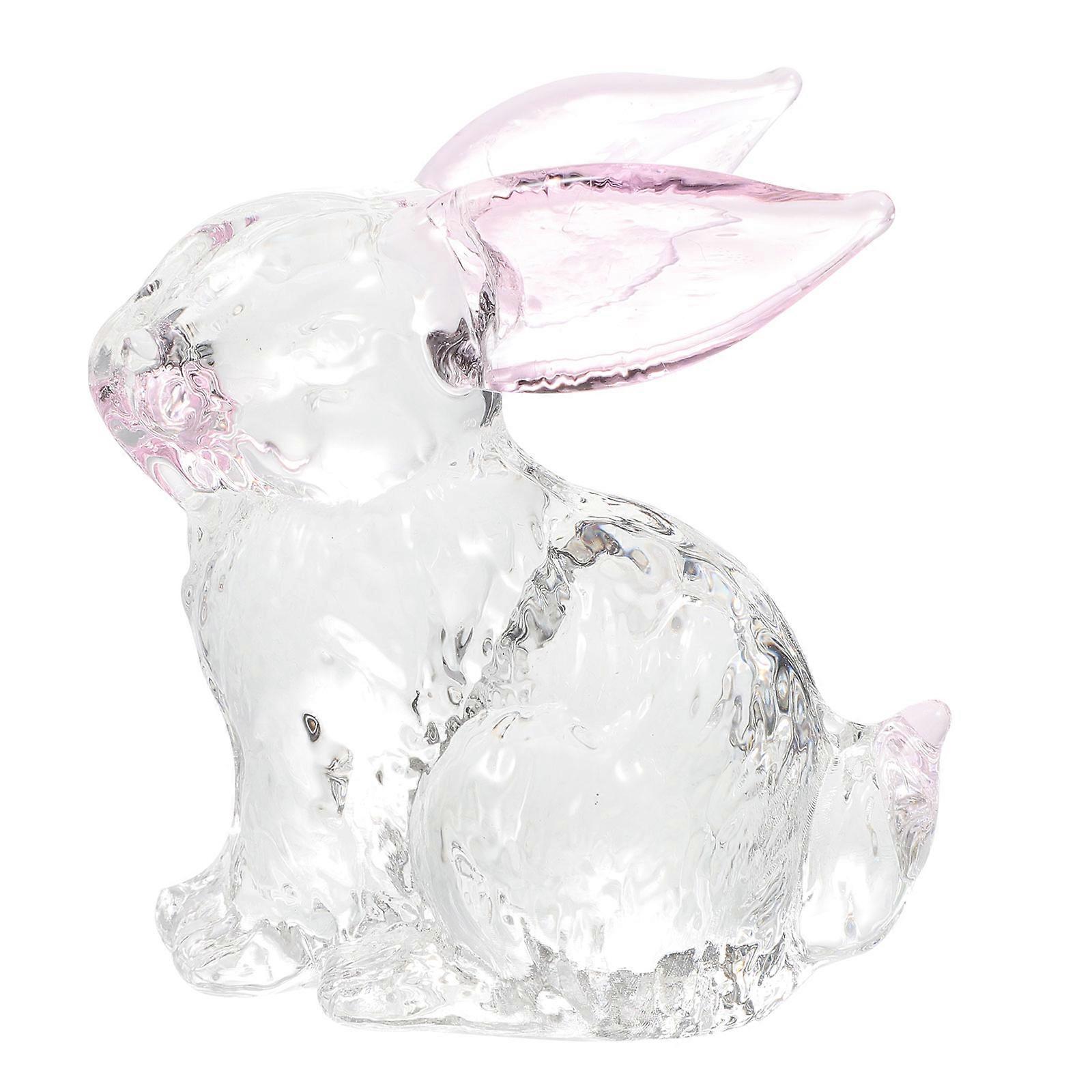 Rabbit Wall Decor Small Crystal Bunny Transparent Rabbit Statue Glass Material 1Set