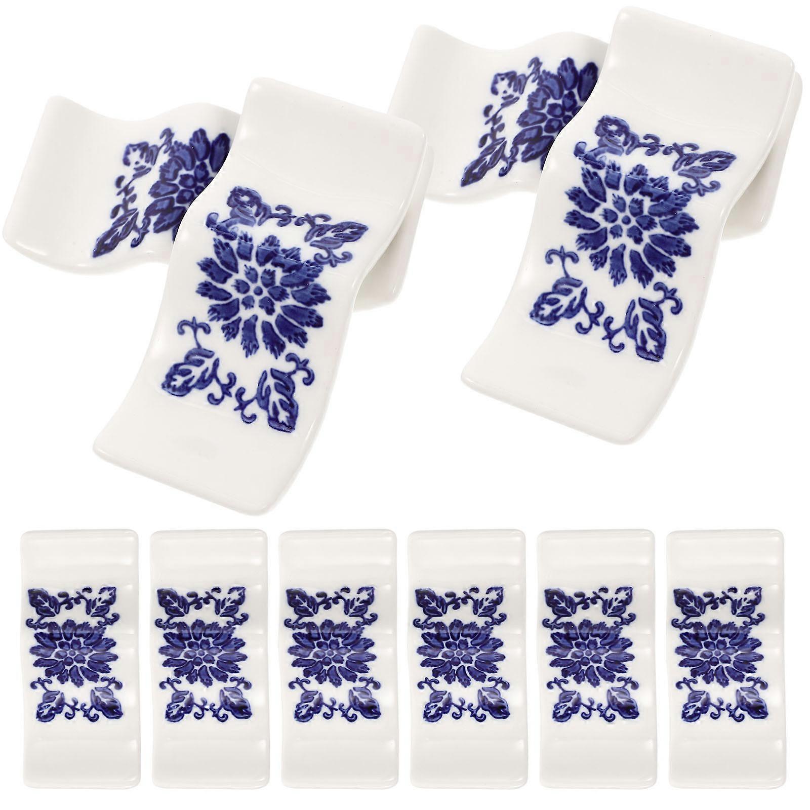 Chopstick Rests For Home Restaurant Ceramic Spoon Rest Practical Utensil Multi Color 10Pcs