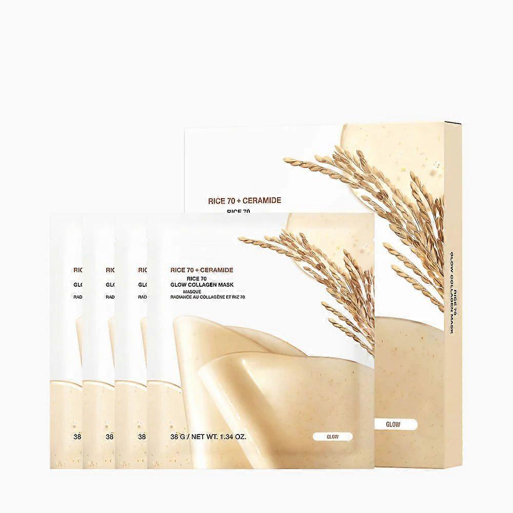 Rice 70 Glow Collagen Mask, Overnight Face Mask For Glass Skin, Collagen Facial Rice Mask Sheet, Moisturizing Glow, Pore Minimizing, Firming, Elastici