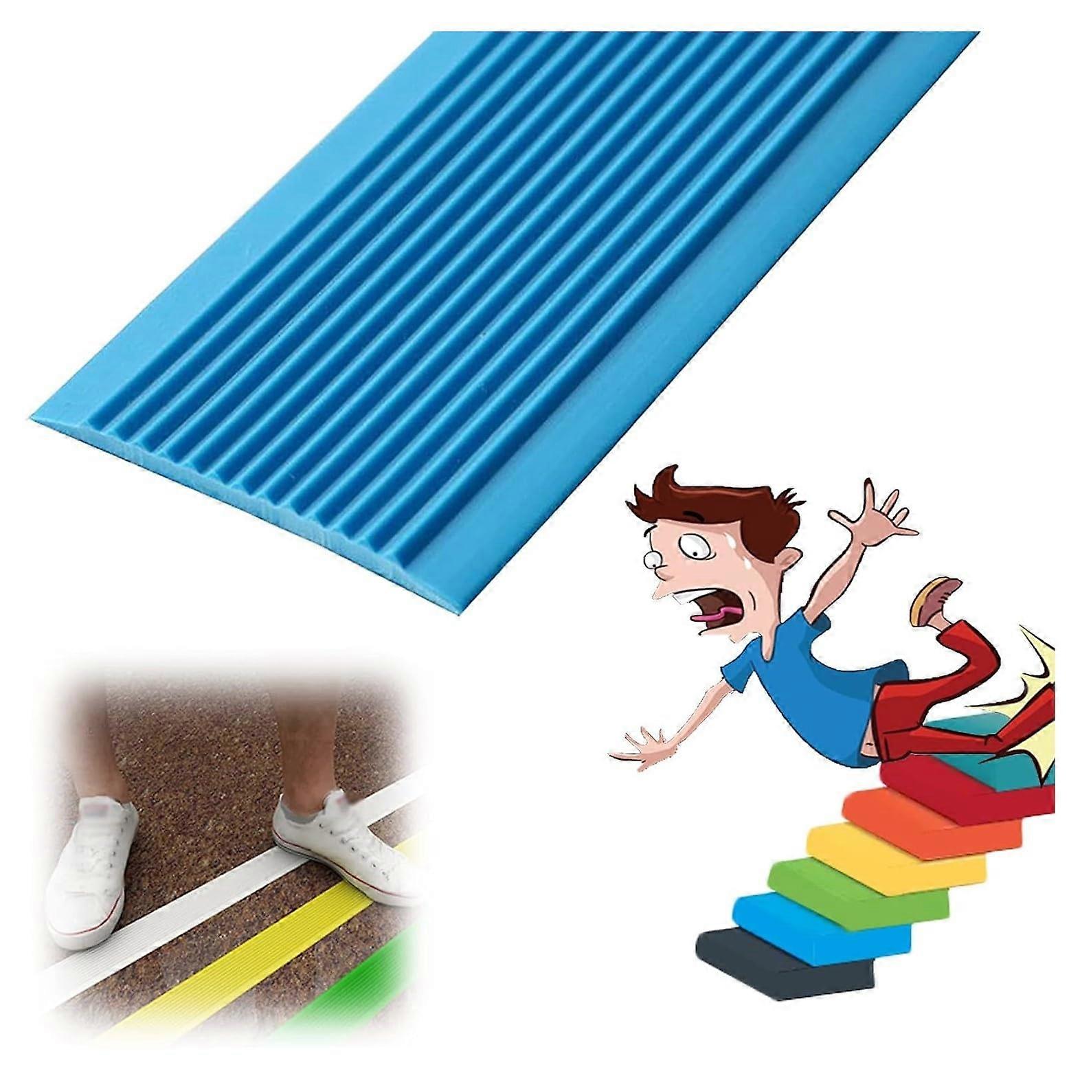Stair edge profile nonslip treads, indoor outdoor, prevent slipping LLIMEID 1.2m Blue