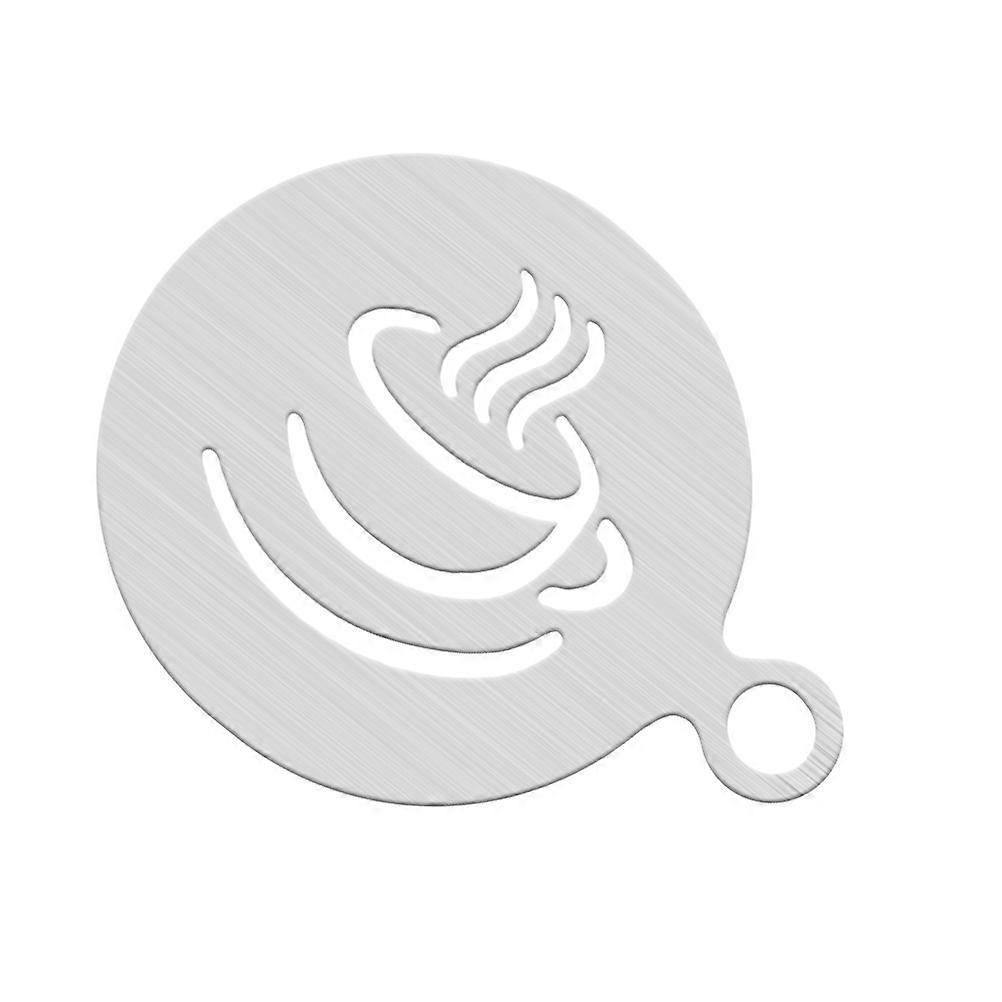 Stainless Cup Stencil Template for Coffee Making Cocoa Sprinkling Chocolate Sprinkling 12 x 10 x 0.1cm Silver 1Pack