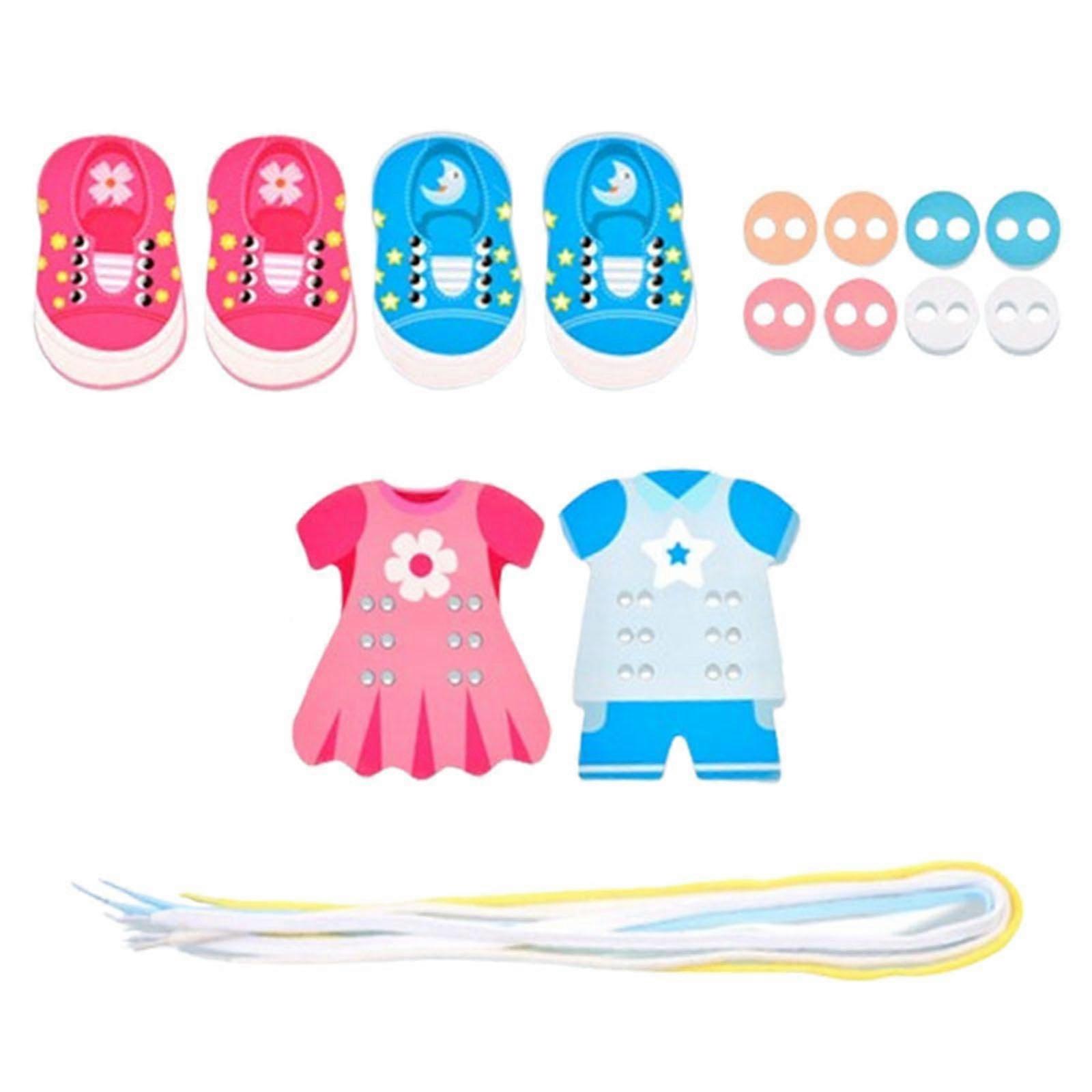 Teaching Toy for Threading Shoelaces Rope Threading Toy for Fine Motor Skills Early Education