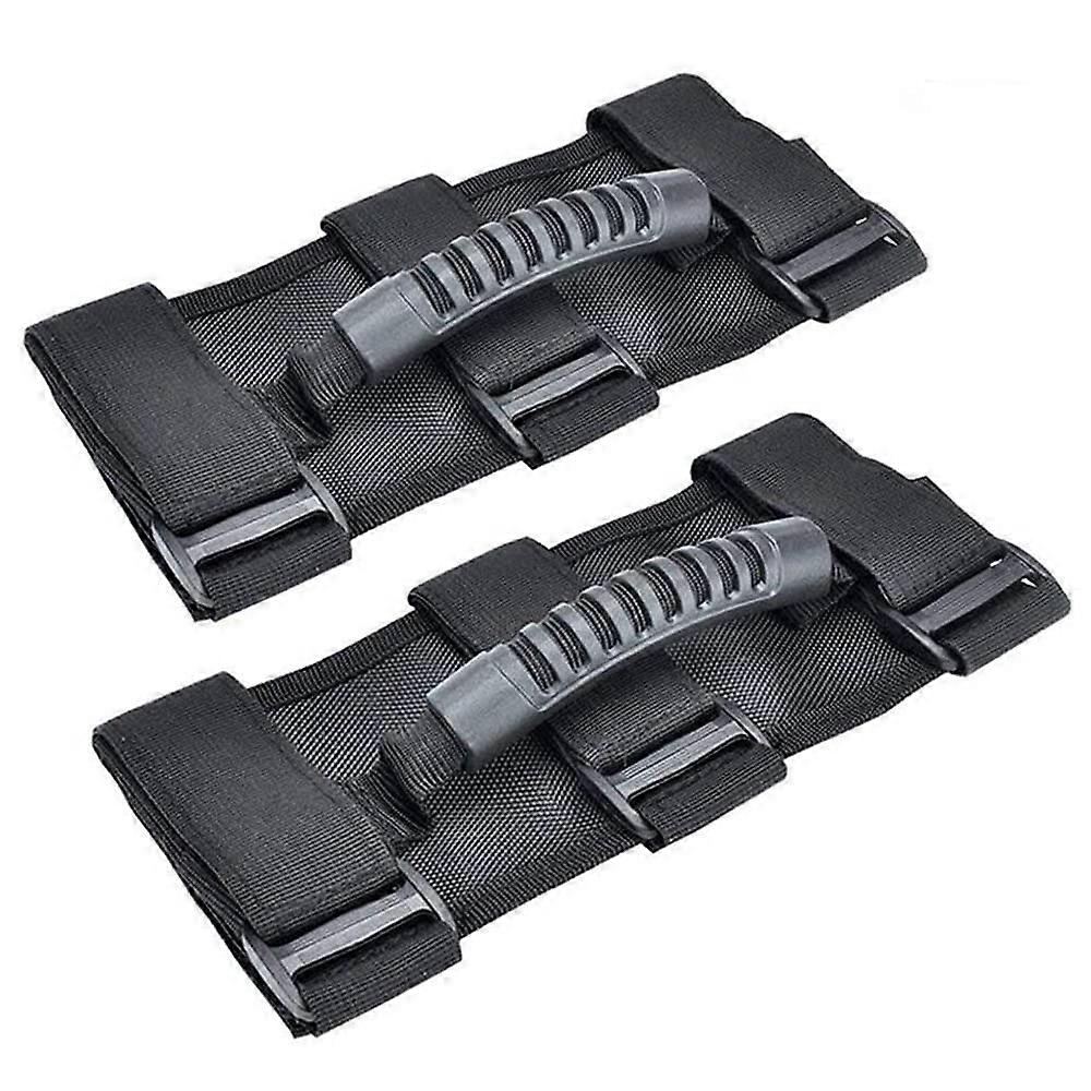 2pcs Car Grab Rail Handle Bar Replacement for Jeep Wrangler YJ TJ JK, PVC Handle with Rubber Grip, Black