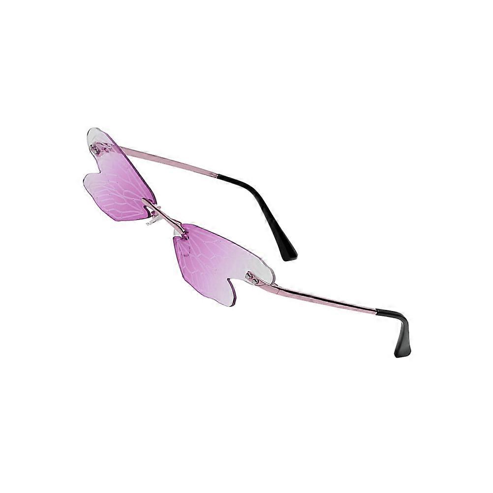 Purple Dragonfly Wings Design Sunglass for Party Photo Props and Decoration Use Lightweight and Comfortable Fits Most People