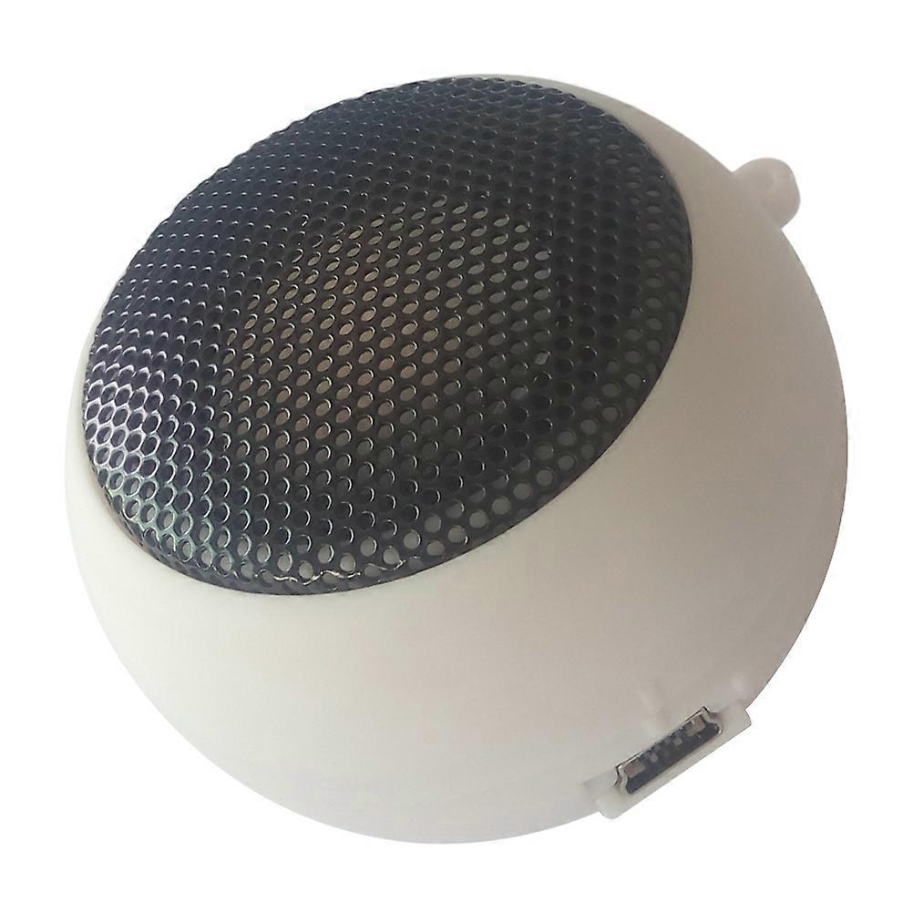 Portable Speaker With Aux Input External Speaker For Laptop Travel Home Use 5.2X5.2CM White Usb Rechargeable 1Pcs